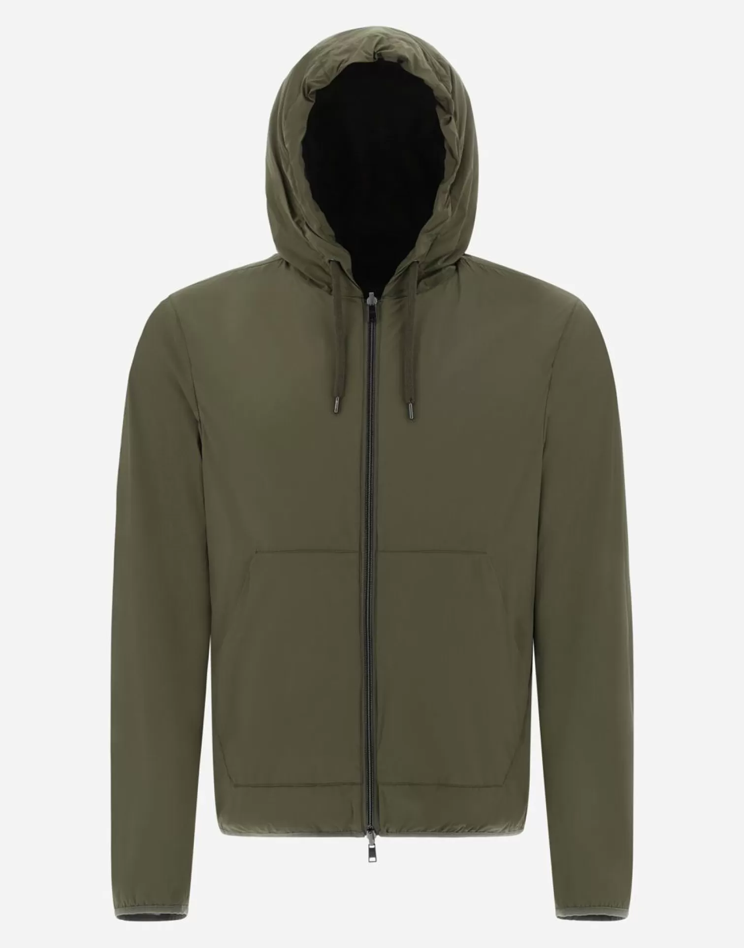 Herno Bomber>Resort Bomber Jacket In Light Nylon Stretch & Light Jersey Light Military