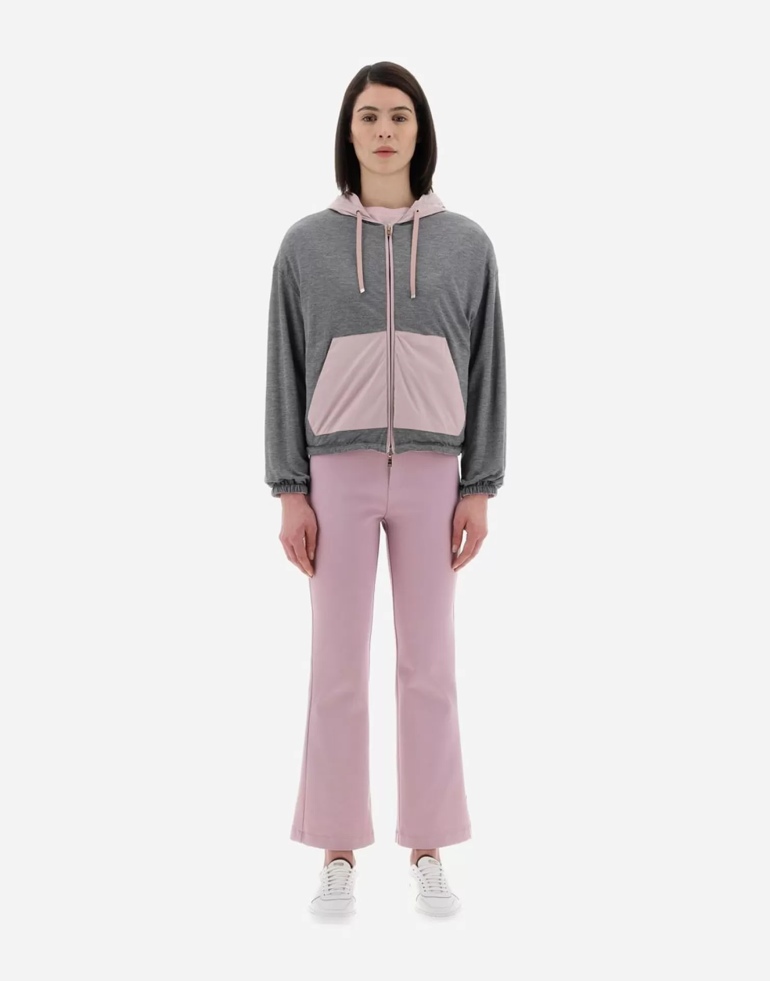 Herno Bomber>Resort Bomber Jacket In Light Nylon Stretch & Light Jersey Lilac