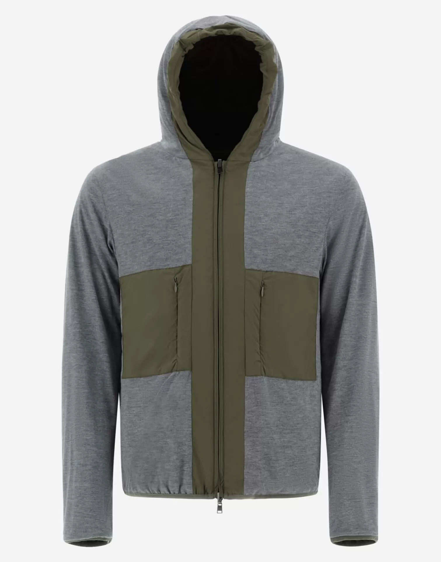 Herno Bomber>Resort Bomber Jacket In Light Nylon Stretch & Light Jersey Light Military