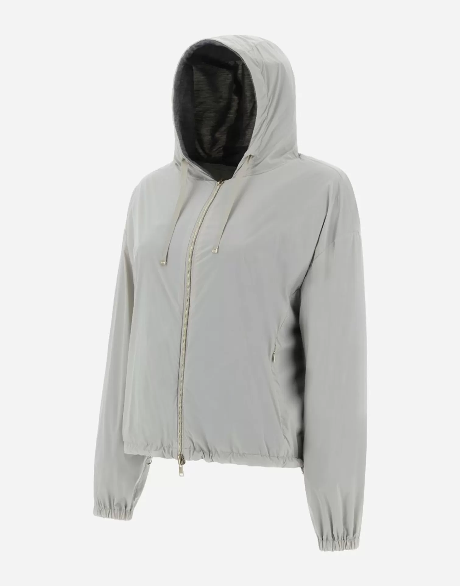 Herno Bomber>Resort Bomber Jacket In Light Nylon Stretch & Light Jersey Chantilly