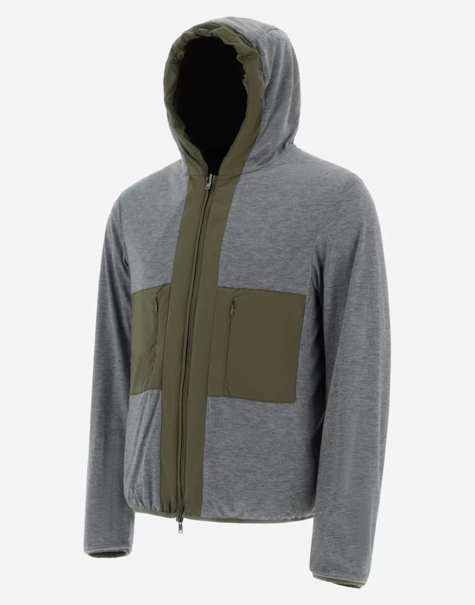 Herno Bomber>Resort Bomber Jacket In Light Nylon Stretch & Light Jersey Light Military