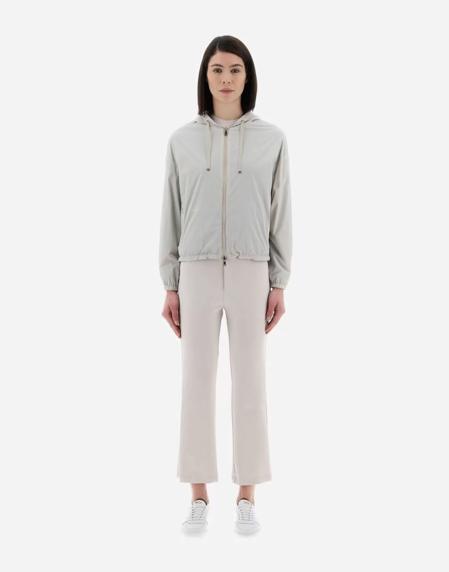 Herno Bomber>Resort Bomber Jacket In Light Nylon Stretch & Light Jersey Chantilly