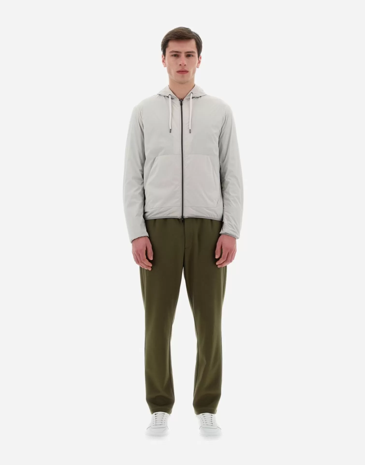 Herno Bomber>Resort Bomber Jacket In Light Nylon Stretch & Light Jersey Chantilly