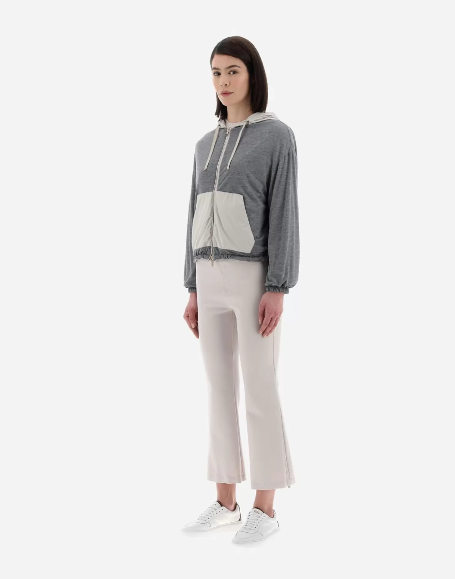 Herno Bomber>Resort Bomber Jacket In Light Nylon Stretch & Light Jersey Chantilly