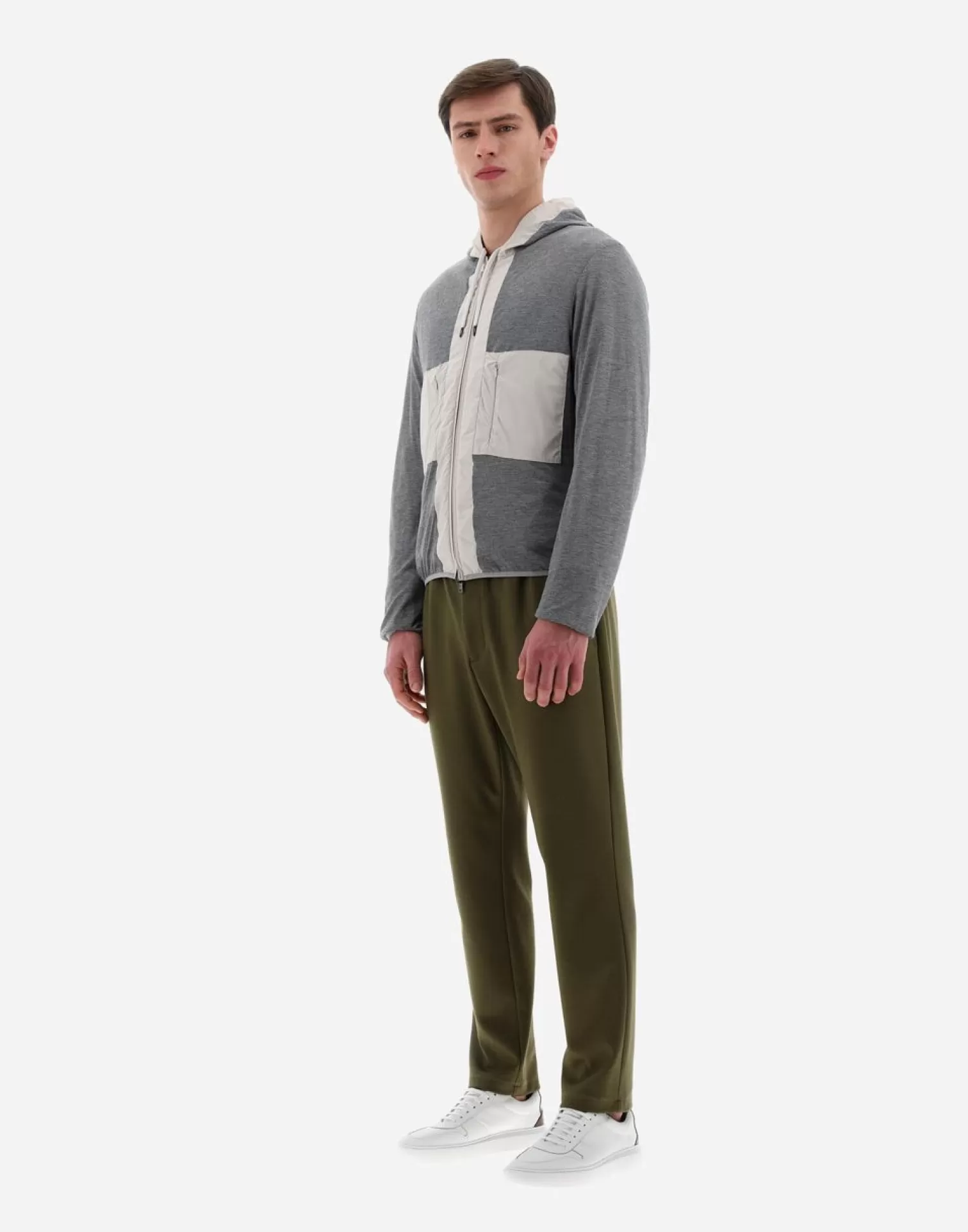 Herno Bomber>Resort Bomber Jacket In Light Nylon Stretch & Light Jersey Chantilly