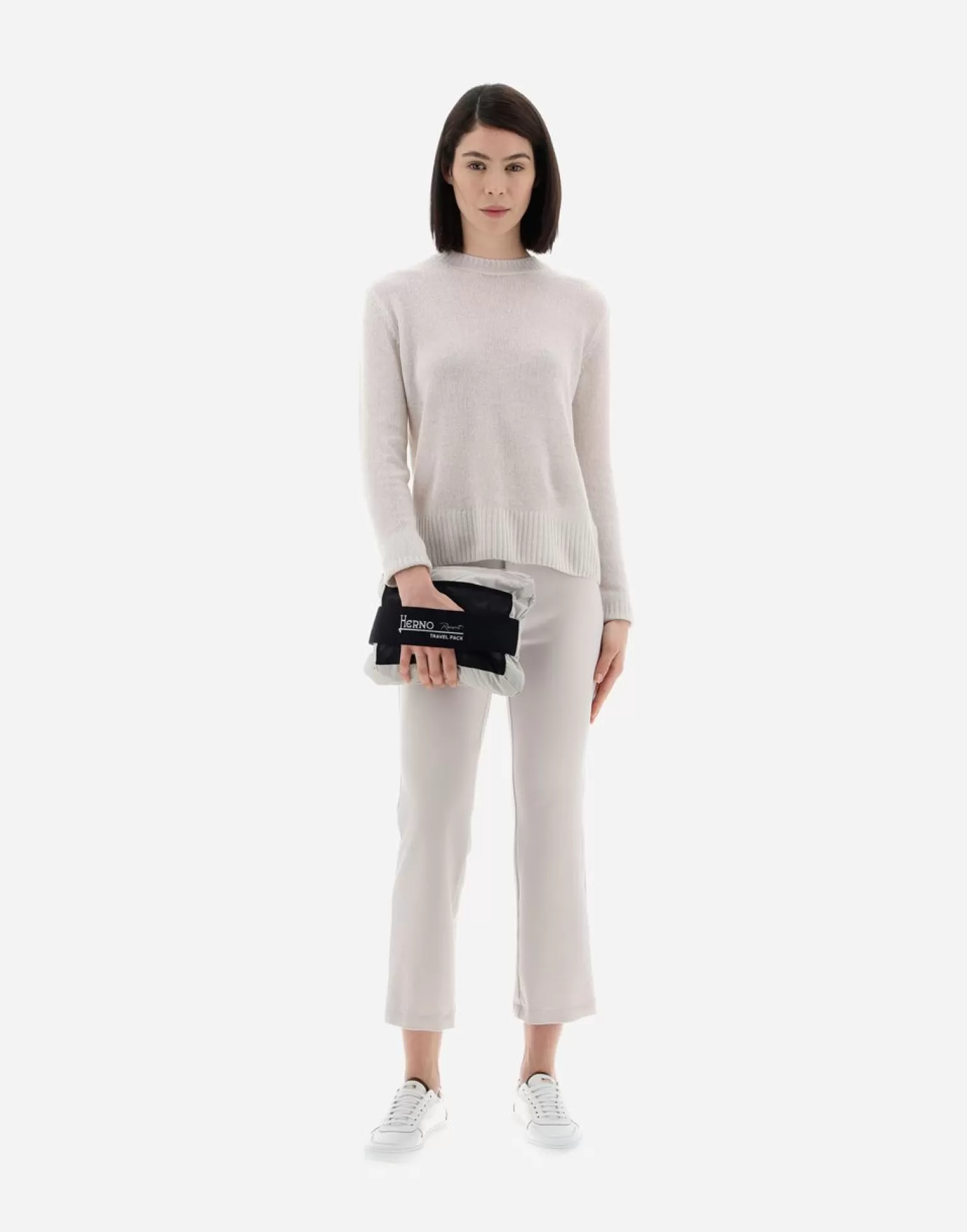 Herno Bomber>Resort Bomber Jacket In Light Nylon Stretch & Light Jersey Chantilly