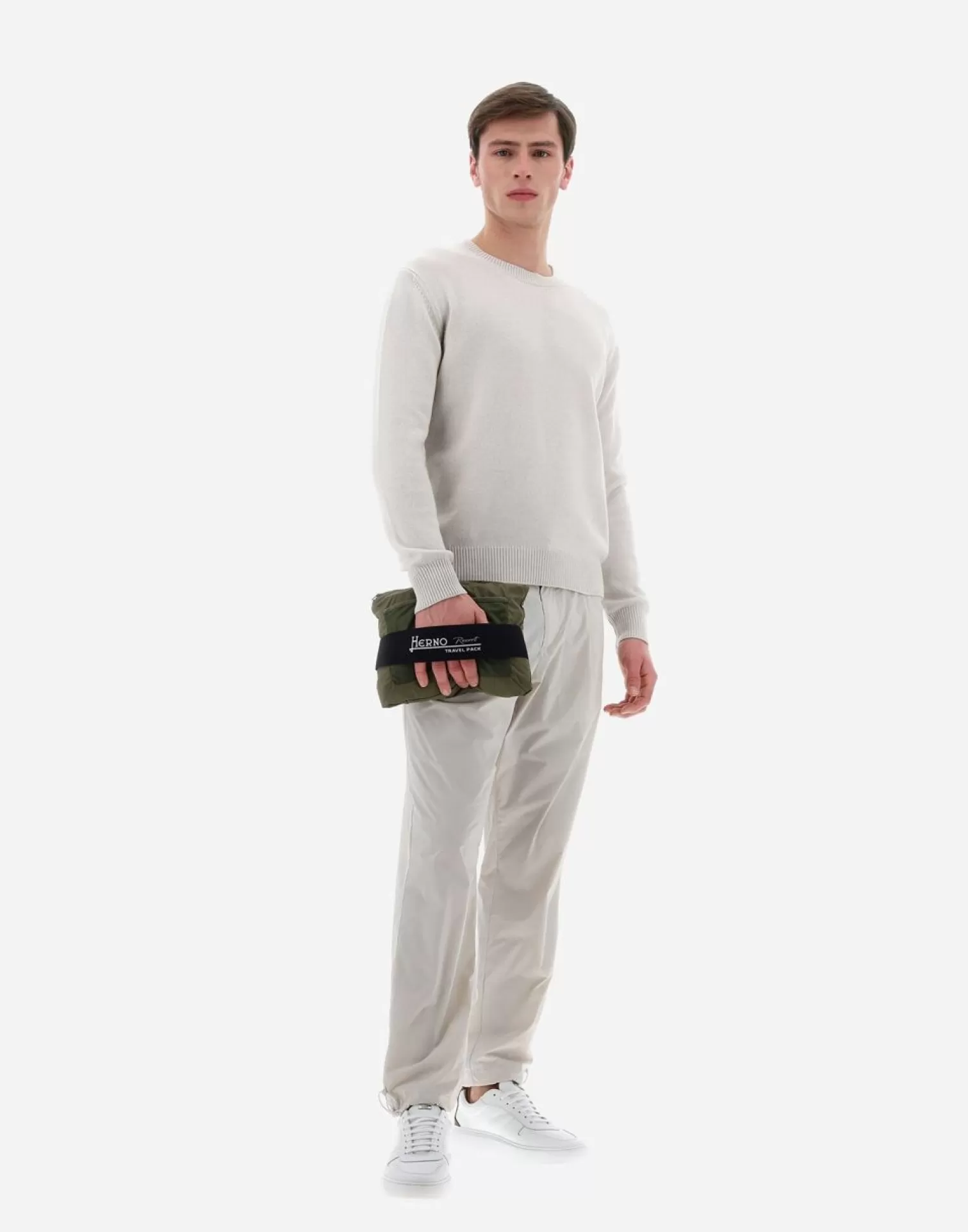 Herno Bomber>Resort Bomber Jacket In Light Nylon Stretch & Light Jersey Light Military