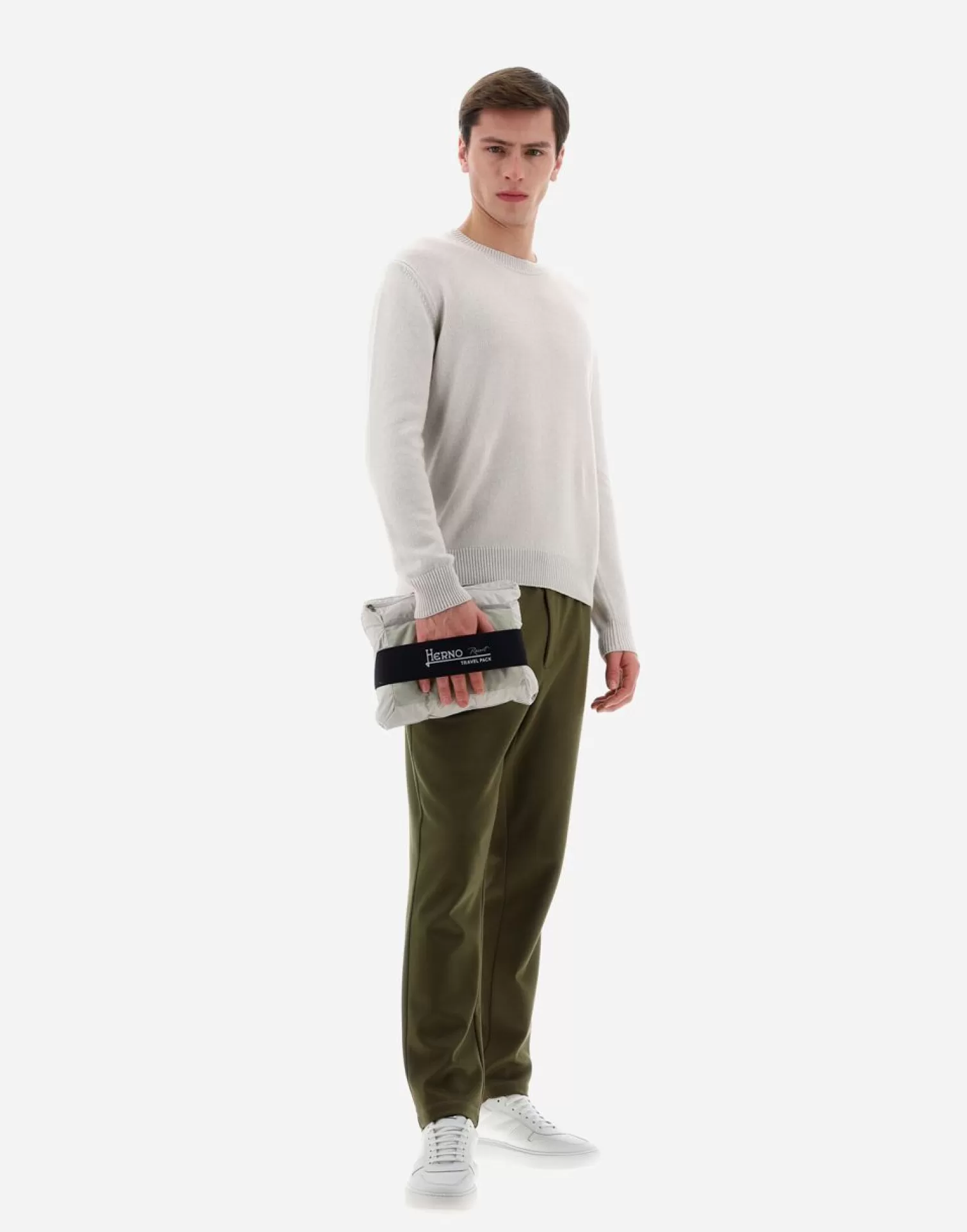 Herno Bomber>Resort Bomber Jacket In Light Nylon Stretch & Light Jersey Chantilly