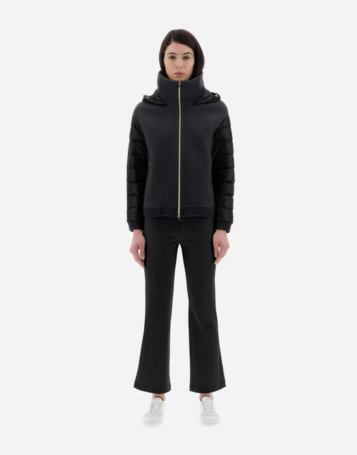 Herno Bomber>Resort Bomber Jacket In Modern Double & Nylon Ultralight Black