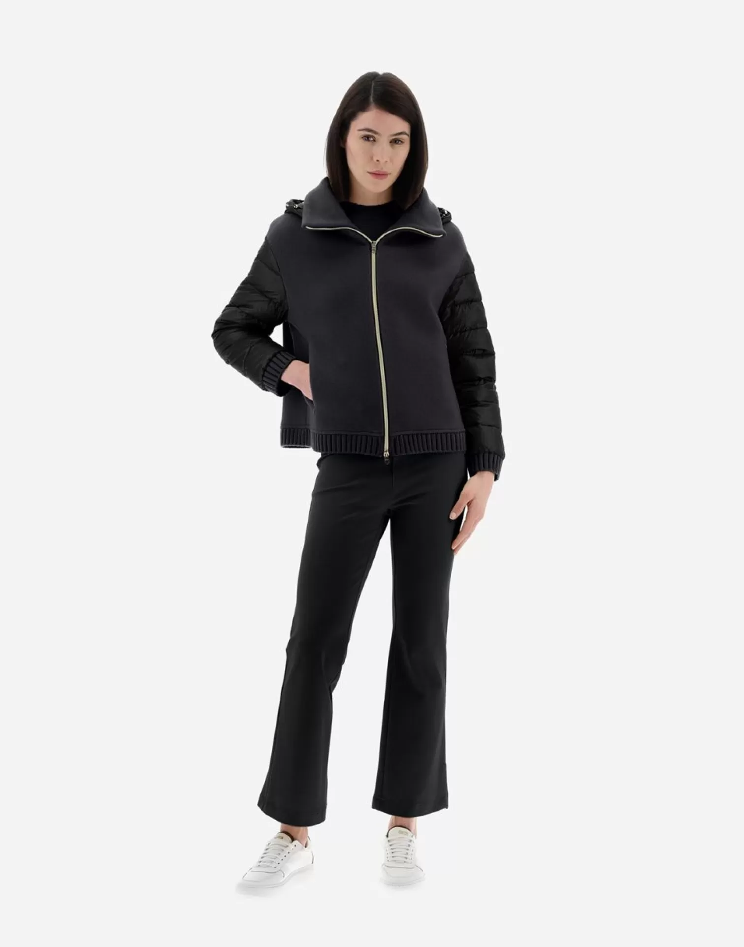 Herno Bomber>Resort Bomber Jacket In Modern Double & Nylon Ultralight Black