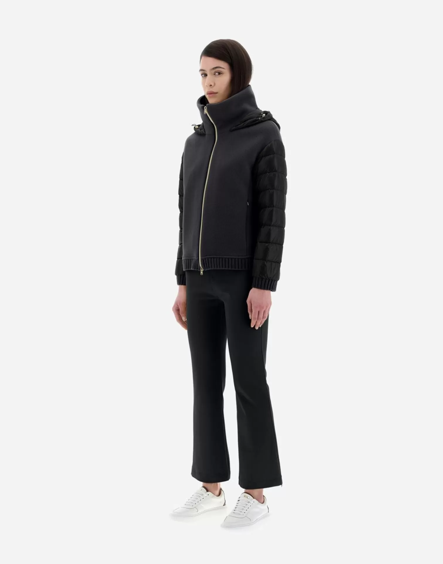 Herno Bomber>Resort Bomber Jacket In Modern Double & Nylon Ultralight Black