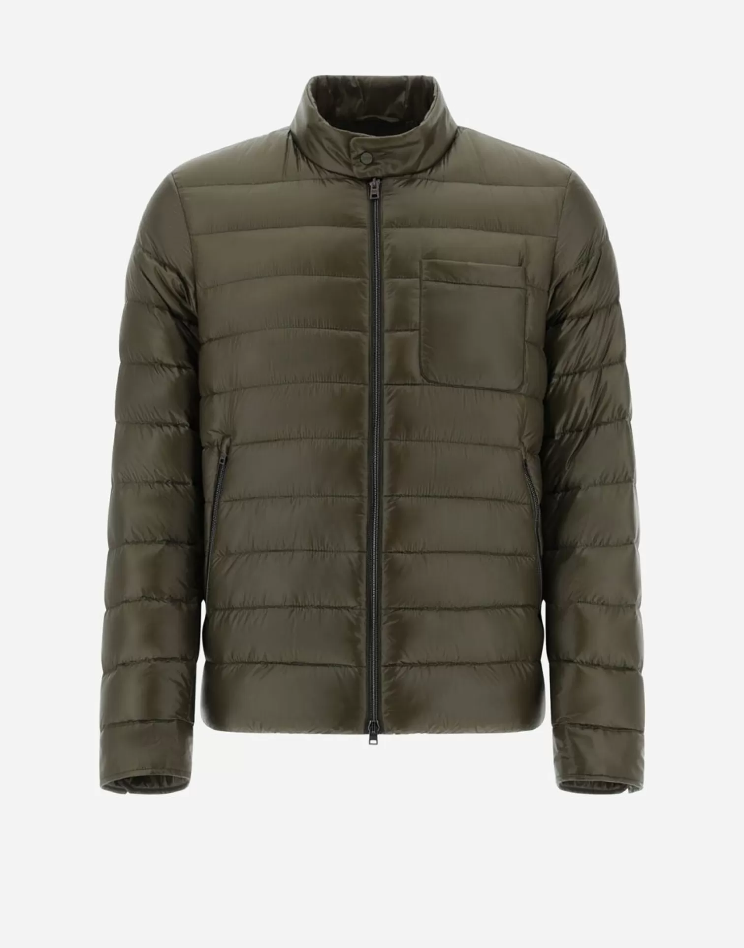 Herno Chemises>Resort Bomber Jacket In Nylon Ultralight Military