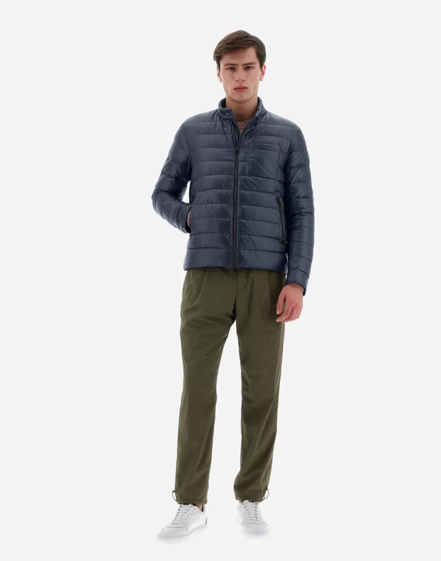 Herno Chemises>Resort Bomber Jacket In Nylon Ultralight Resort Blue