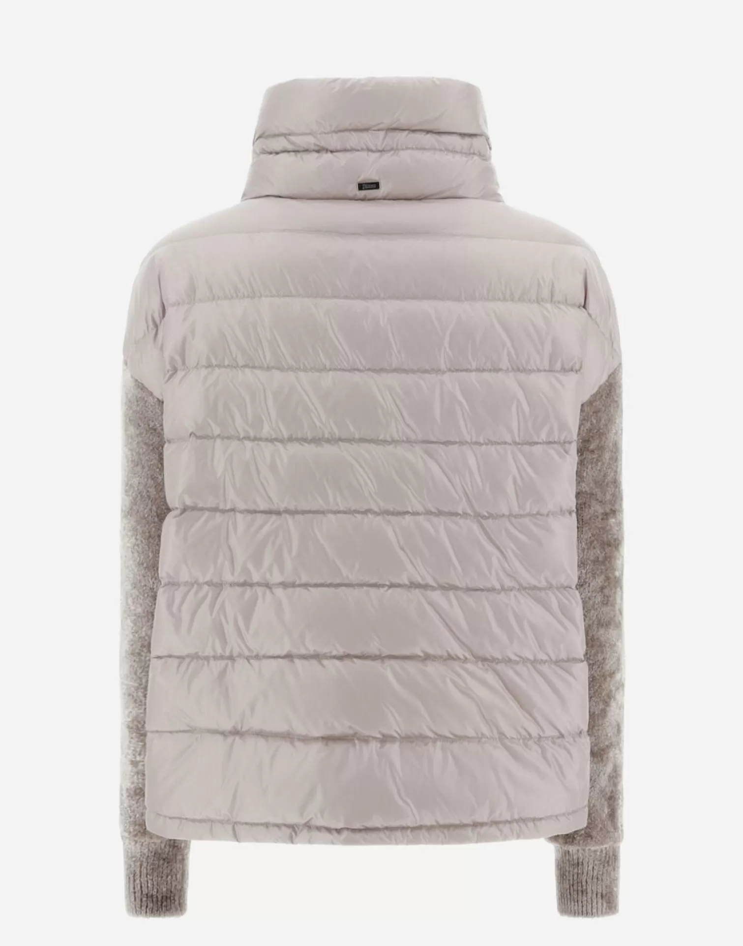 Herno Bomber>Resort Bomber Jacket In Nylon Ultralight & Chenille Knit Ice