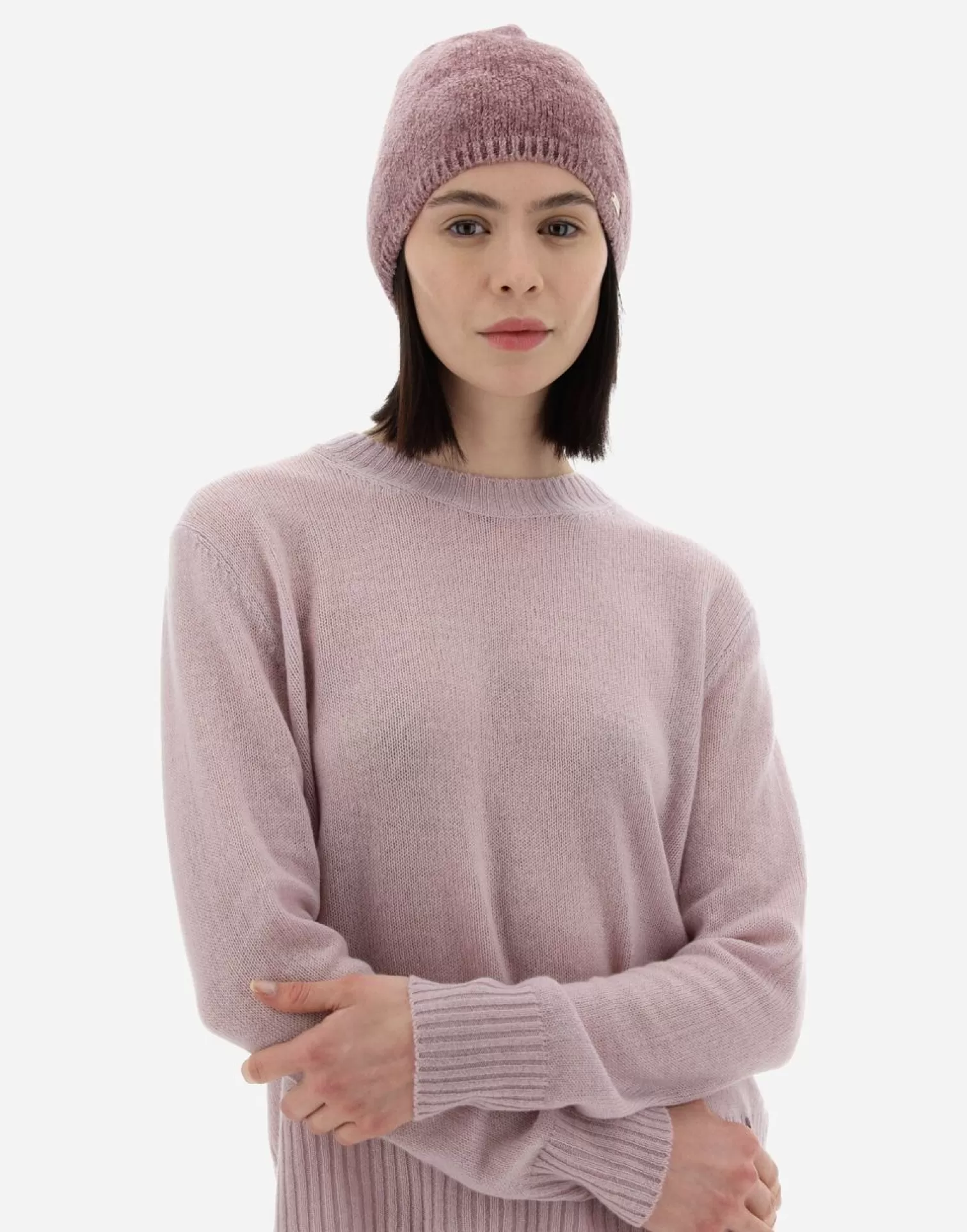 Herno Chapeaux>Resort Cap In Chenille Knit Lilac