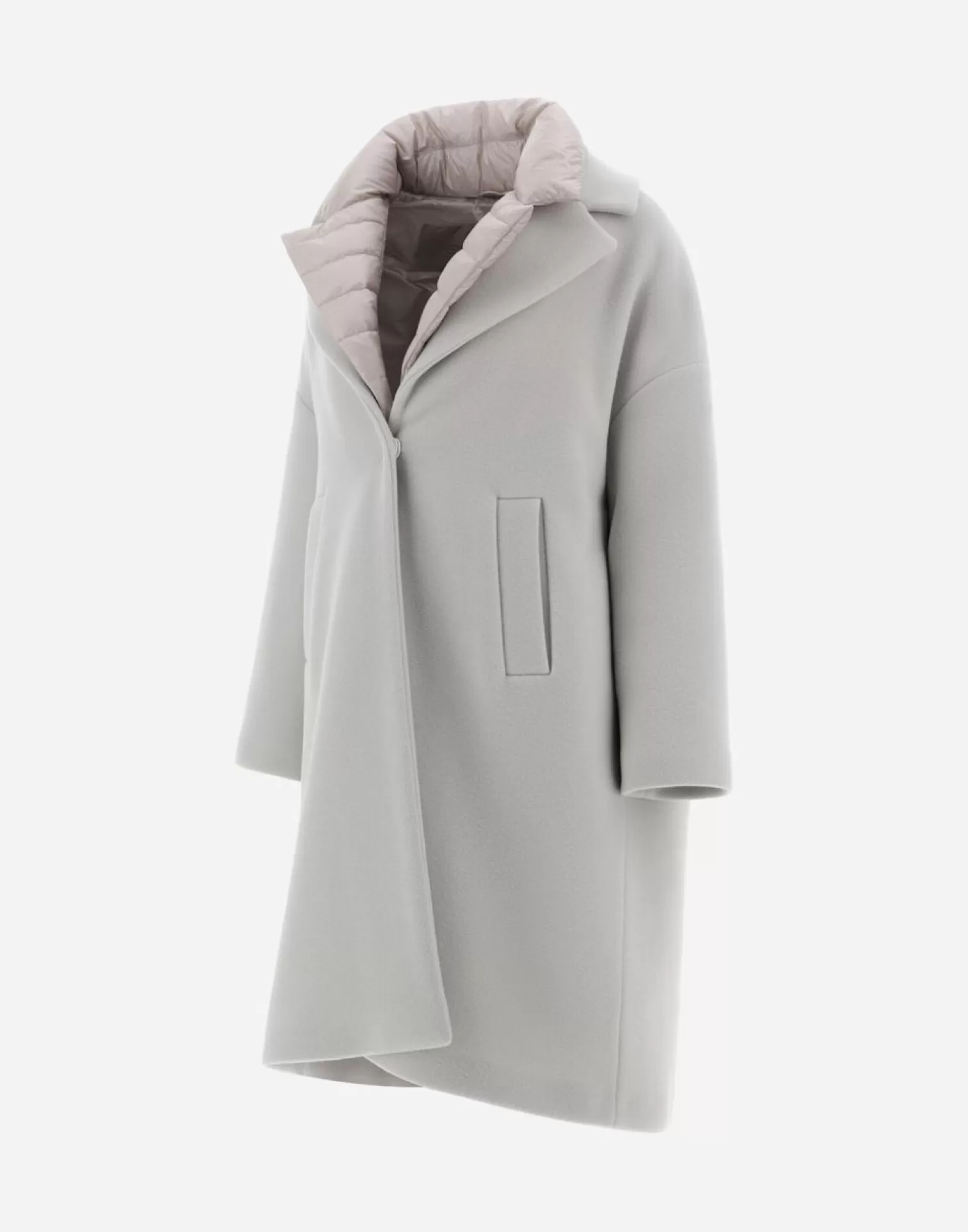Herno Manteaux Et Trench-Coats>Resort Coat In Modern Double & Nylon Ultralight Chantilly