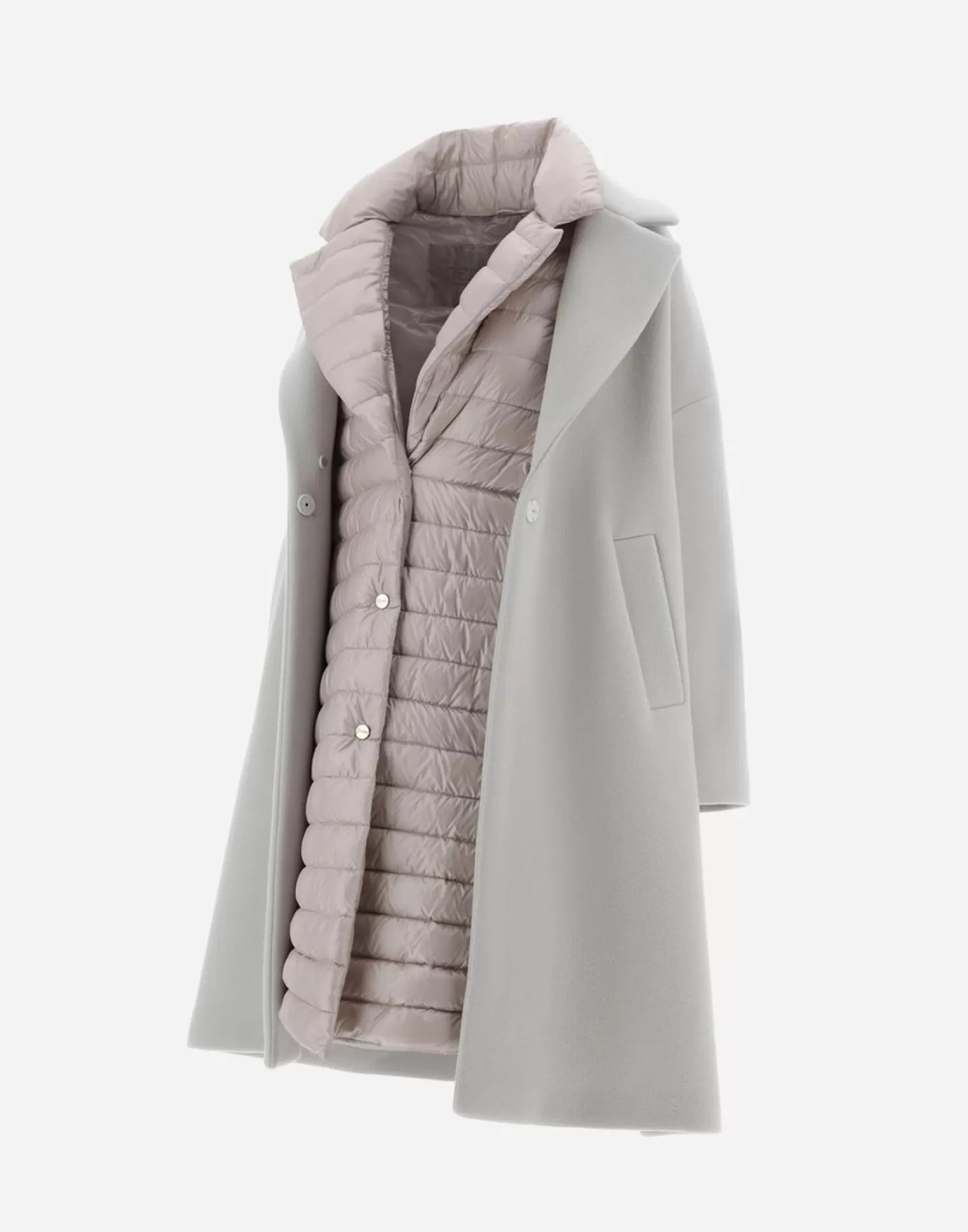 Herno Manteaux Et Trench-Coats>Resort Coat In Modern Double & Nylon Ultralight Chantilly