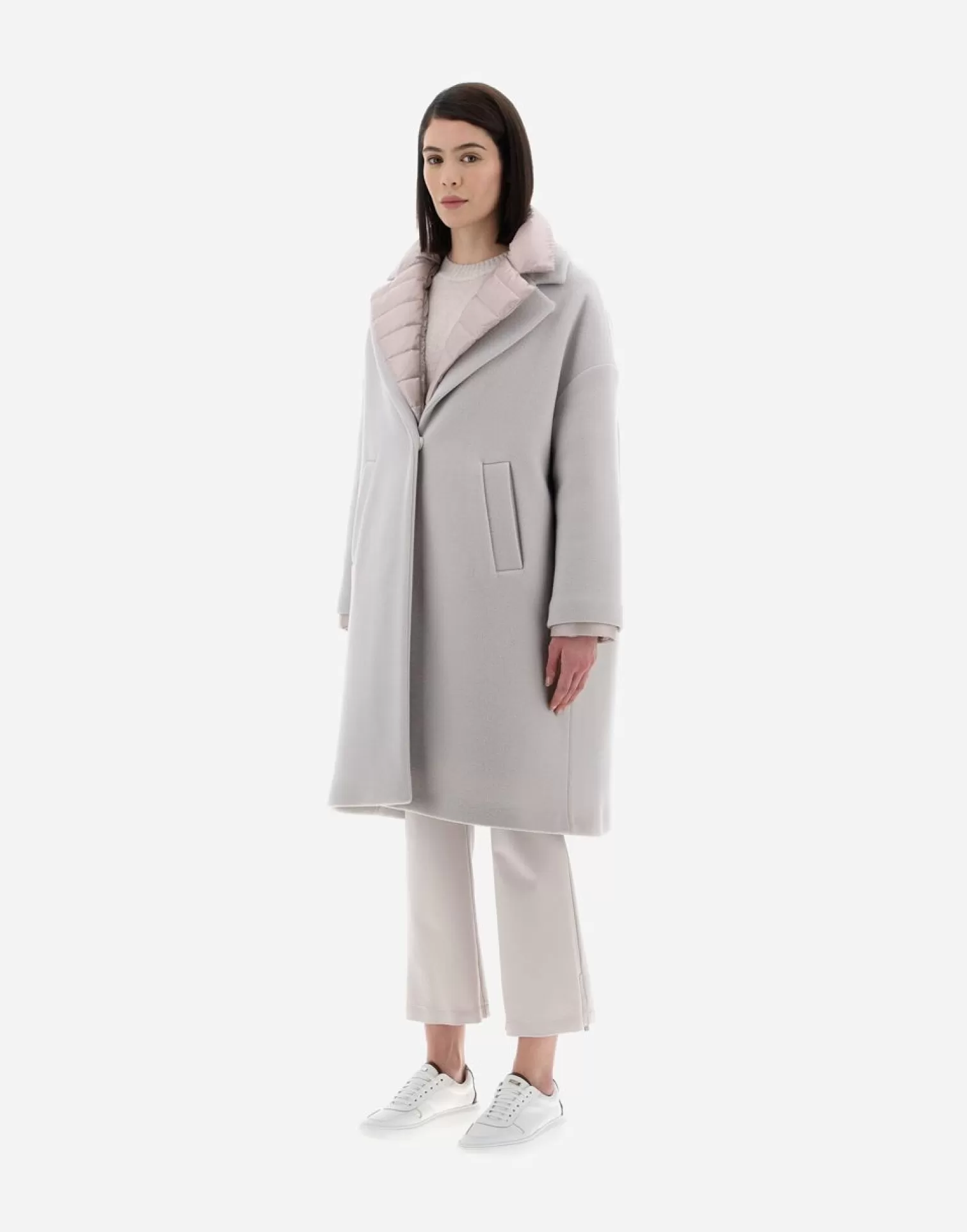 Herno Manteaux Et Trench-Coats>Resort Coat In Modern Double & Nylon Ultralight Chantilly