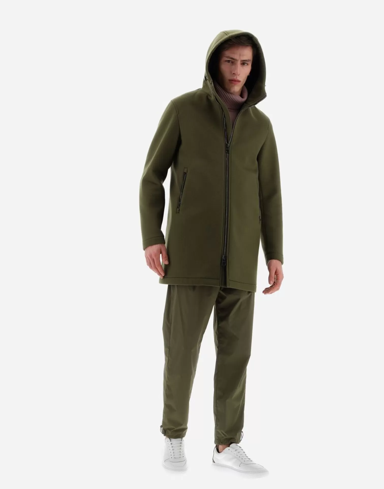 Herno Parkas Et Vestes>Resort Parka In Mesh Wool Light Military