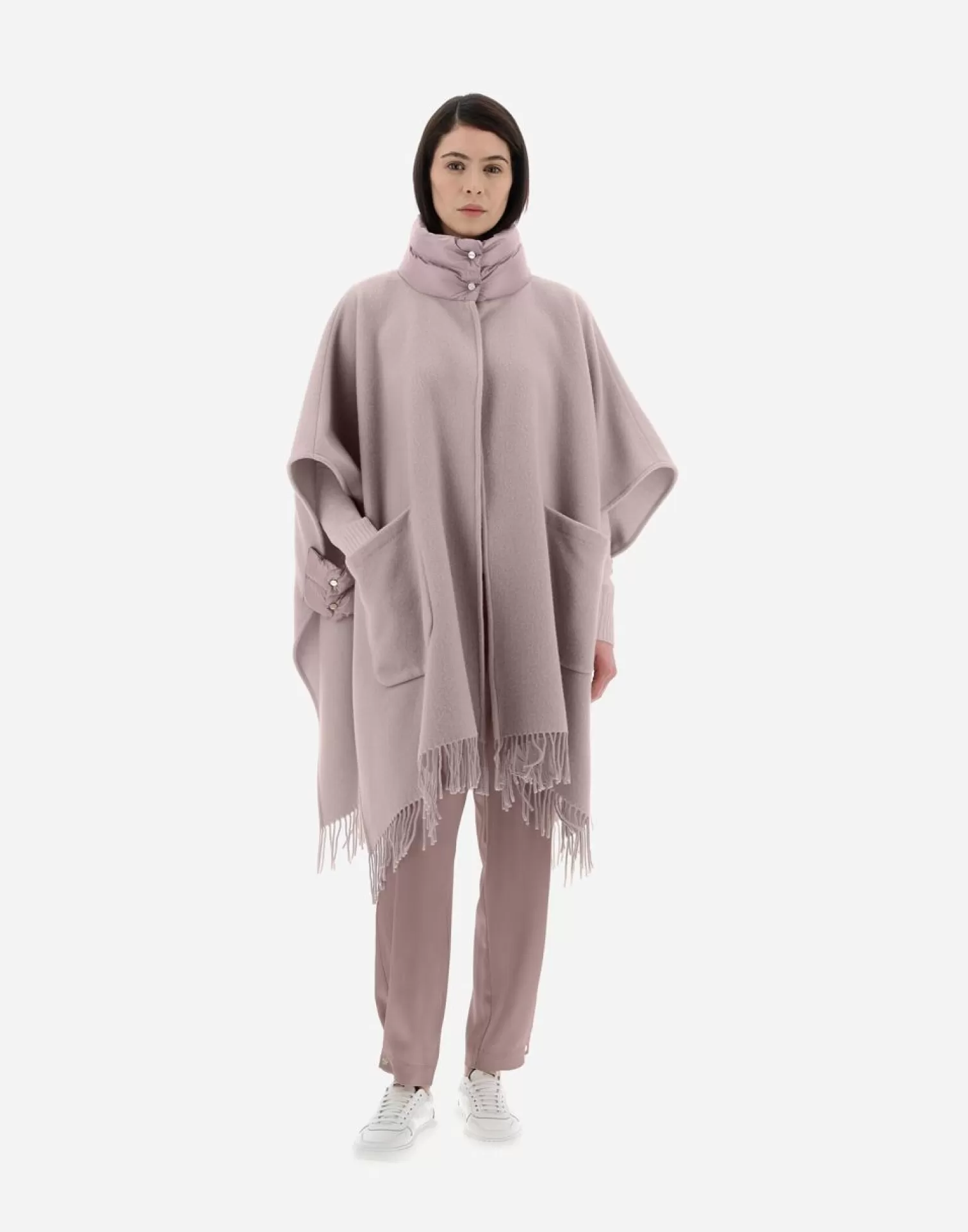 Herno Trapèze>Resort Poncho In Warmy & Nylon Ultralight Lilac