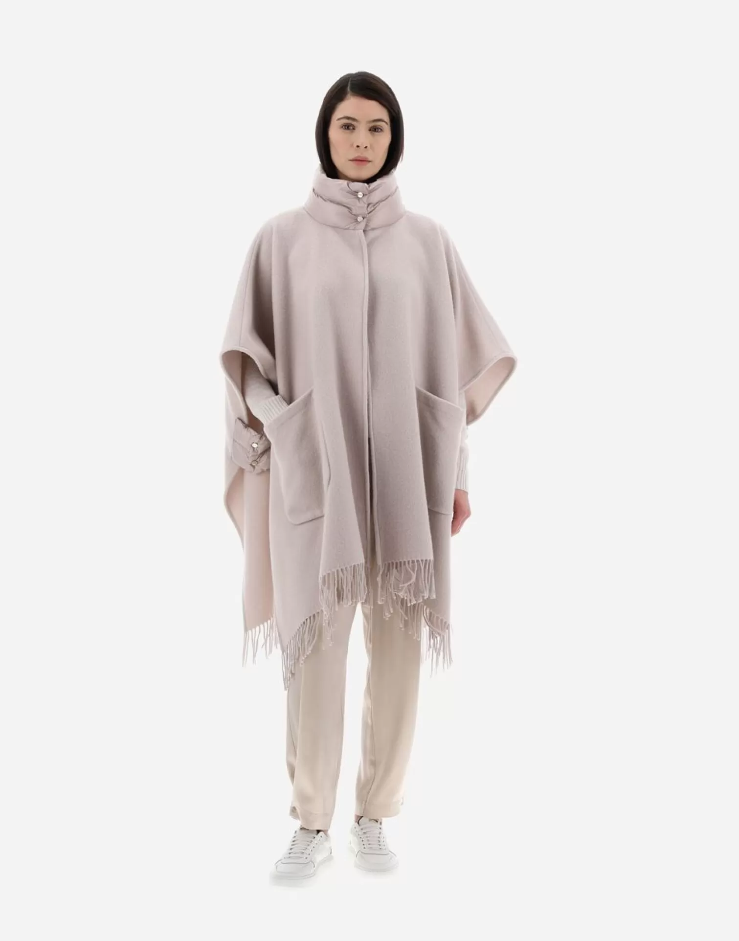 Herno Trapèze>Resort Poncho In Warmy & Nylon Ultralight Chantilly