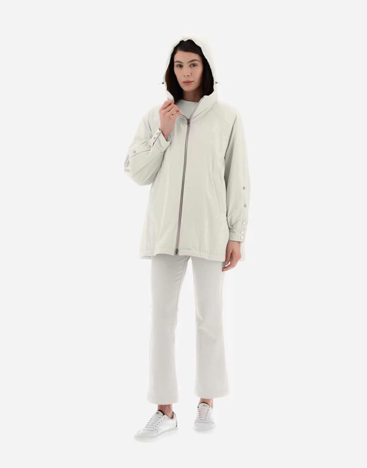 Herno Trapèze>Resort Ponente Travel A-Shape Jacket White