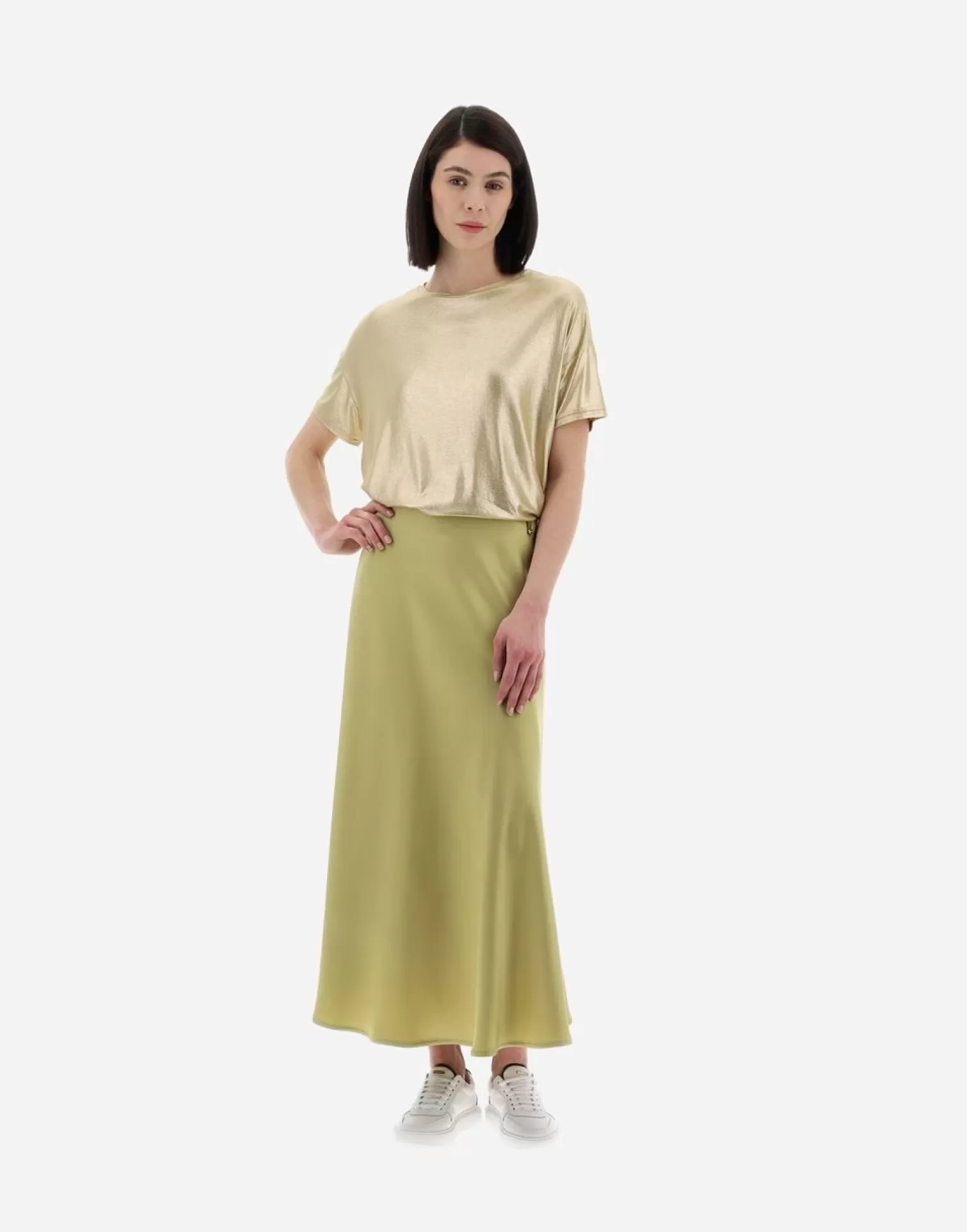 Herno Jupes>Resort Skirt In Satin Effect Canary