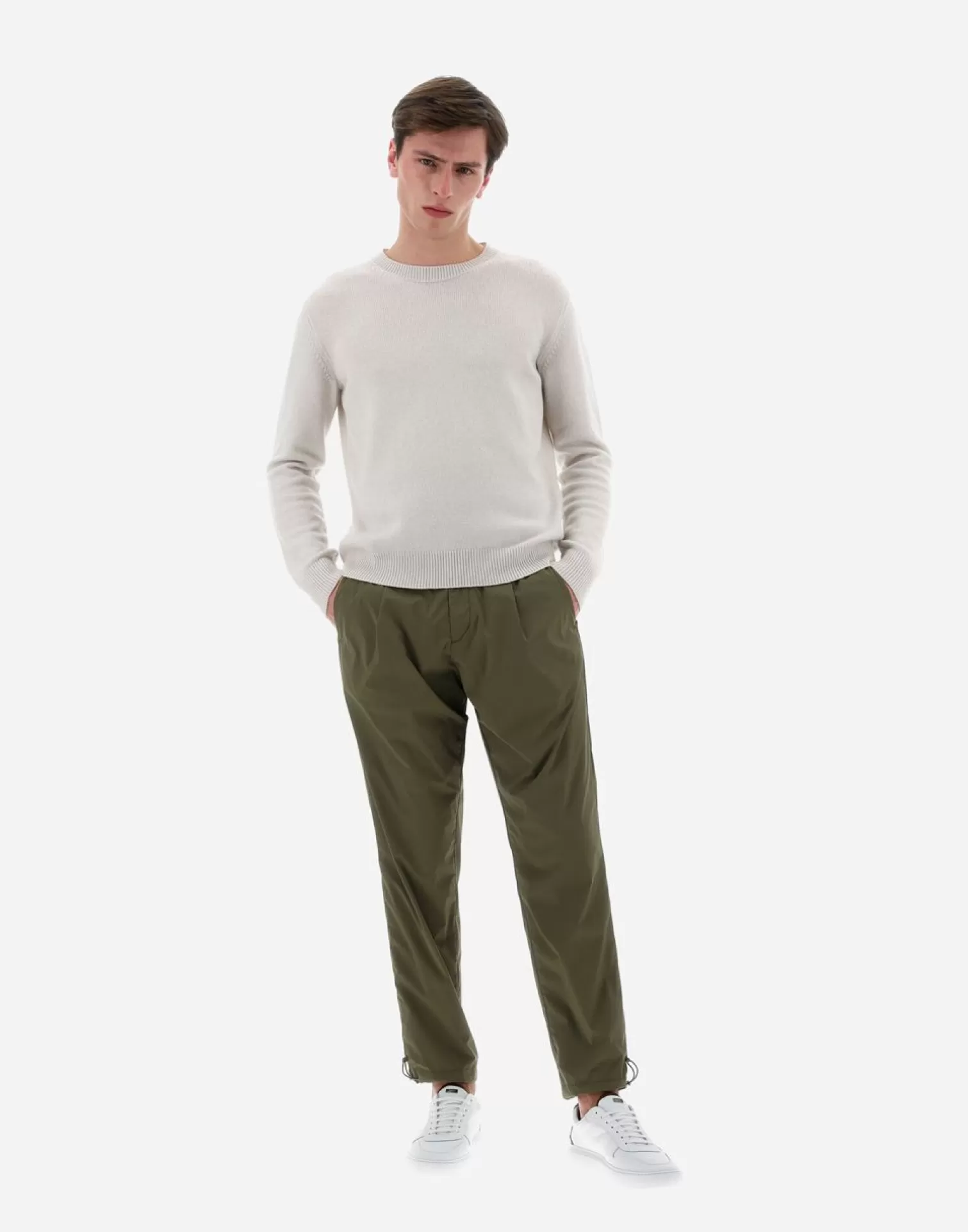 Herno Pulls Et Cardigans>Resort Sweater In Cloud Cashmere Mastic (Dove Grey)