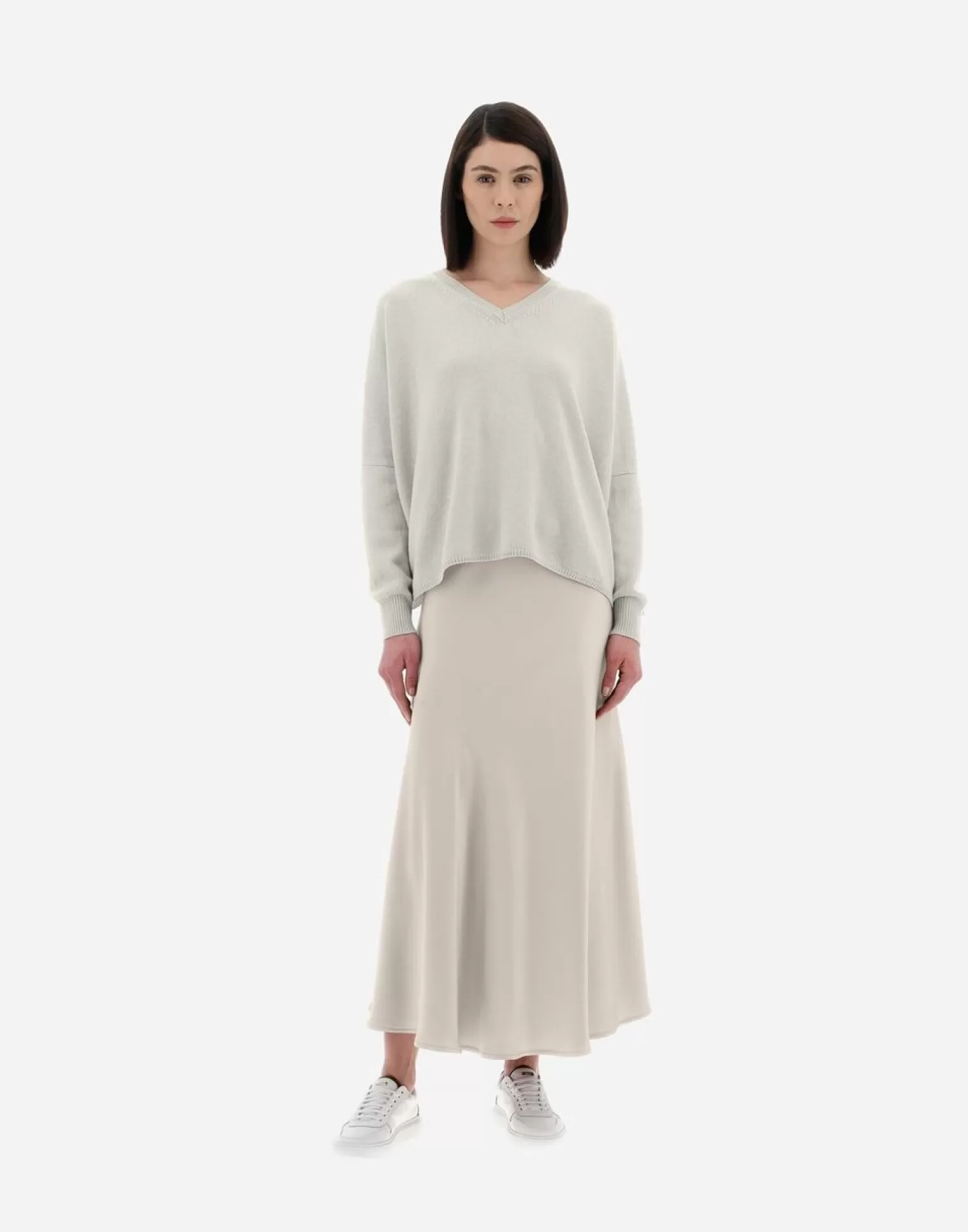 Herno Pulls Et Cardigans>Resort Sweater In Eternity Cashmere Mastic (Dove Grey)