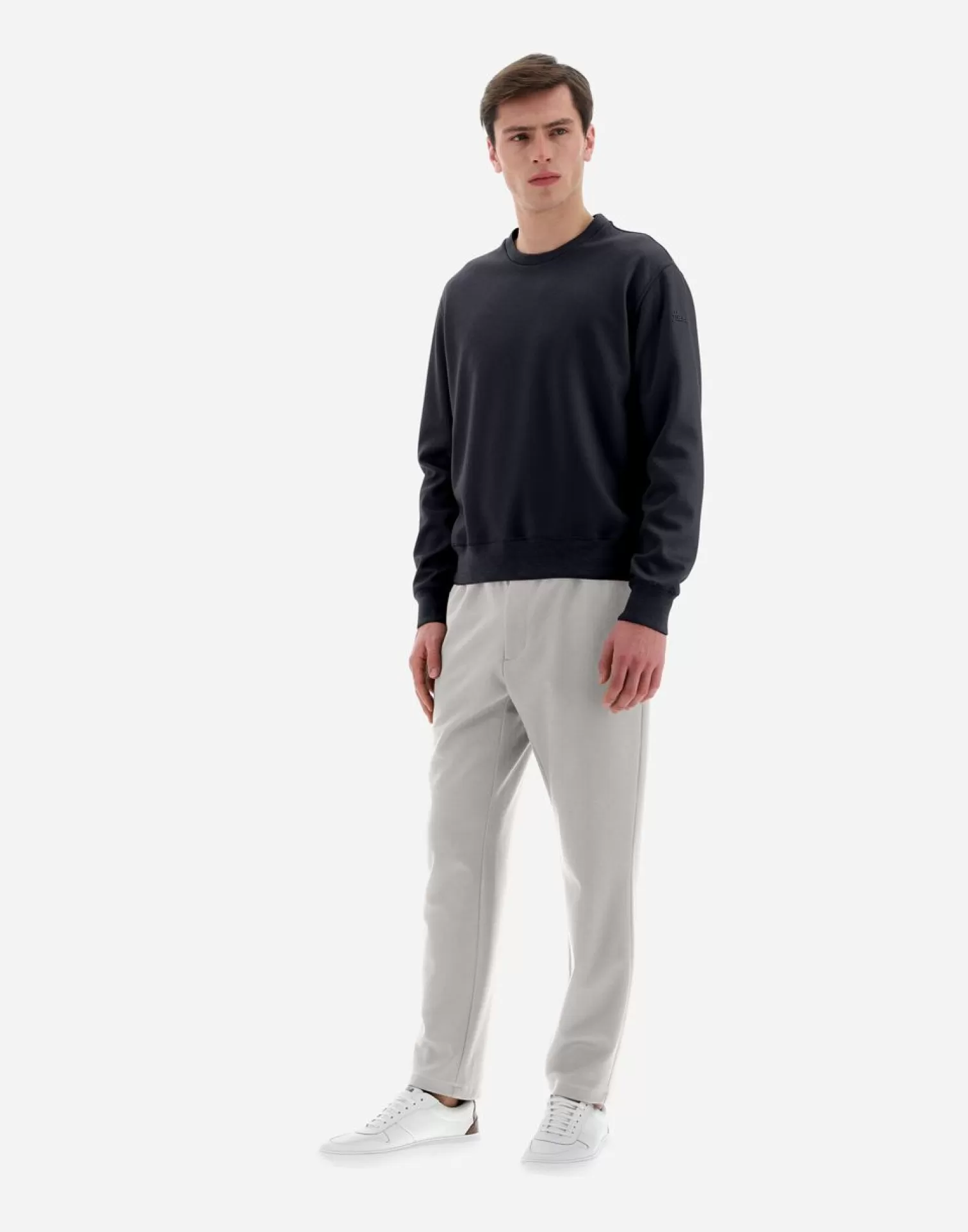 Herno Pulls Et Cardigans>Resort Sweatshirt In Boiled Wool Jersey Navy Blue