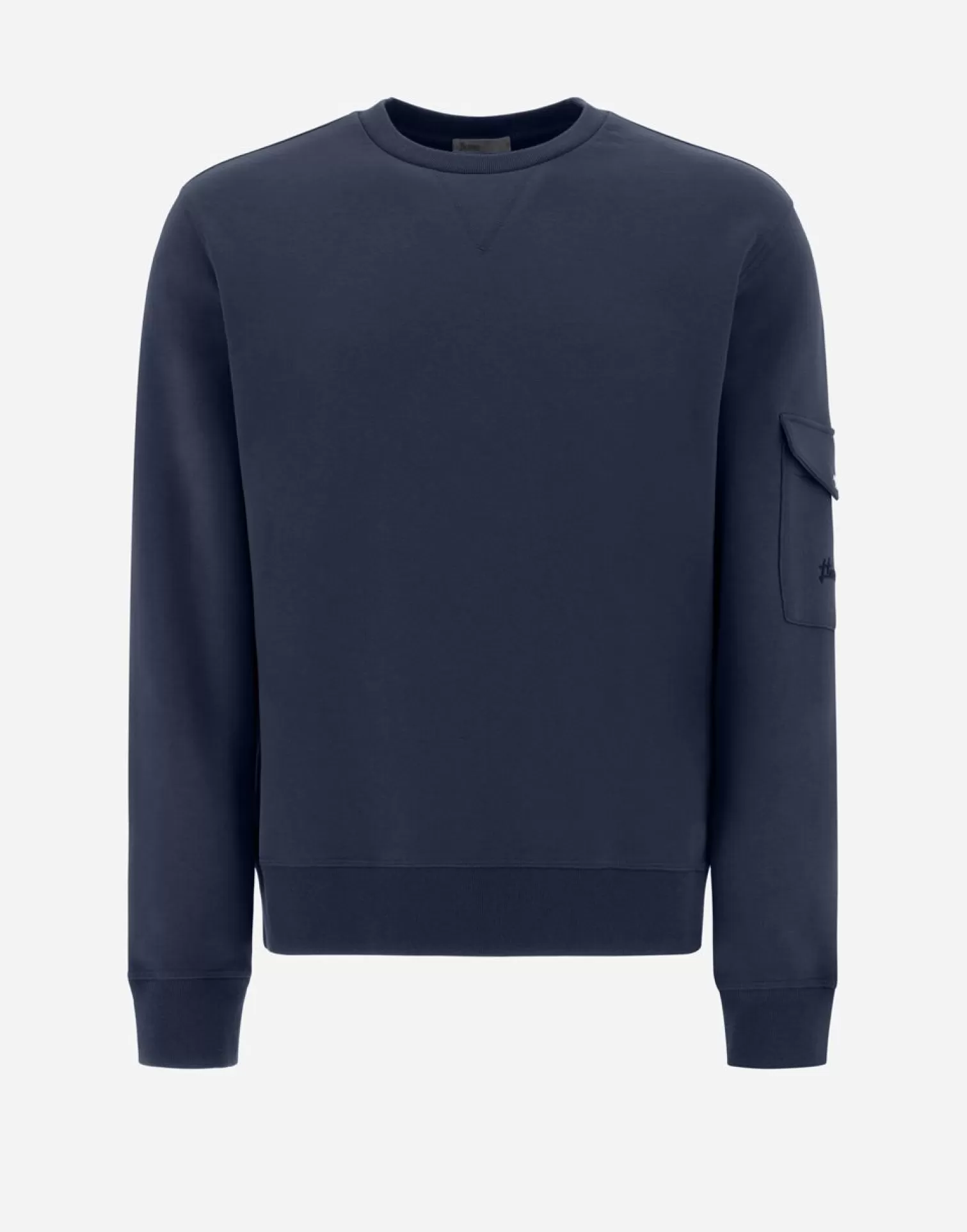 Herno Pulls Et Cardigans>Resort Sweatshirt In Cotton Sweater Resort Blue