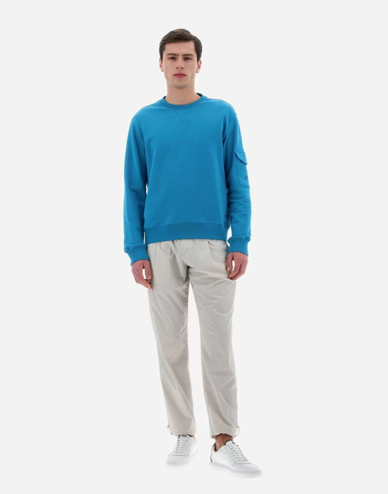 Herno Pulls Et Cardigans>Resort Sweatshirt In Cotton Sweater Smurf