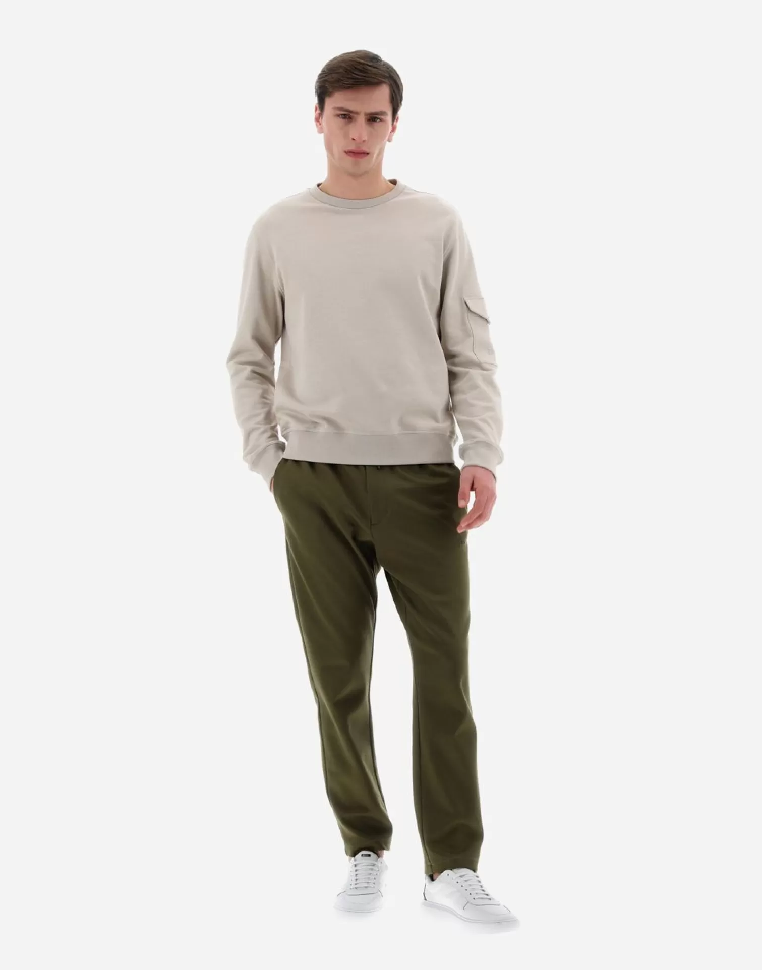 Herno Pulls Et Cardigans>Resort Sweatshirt In Cotton Sweater Chantilly