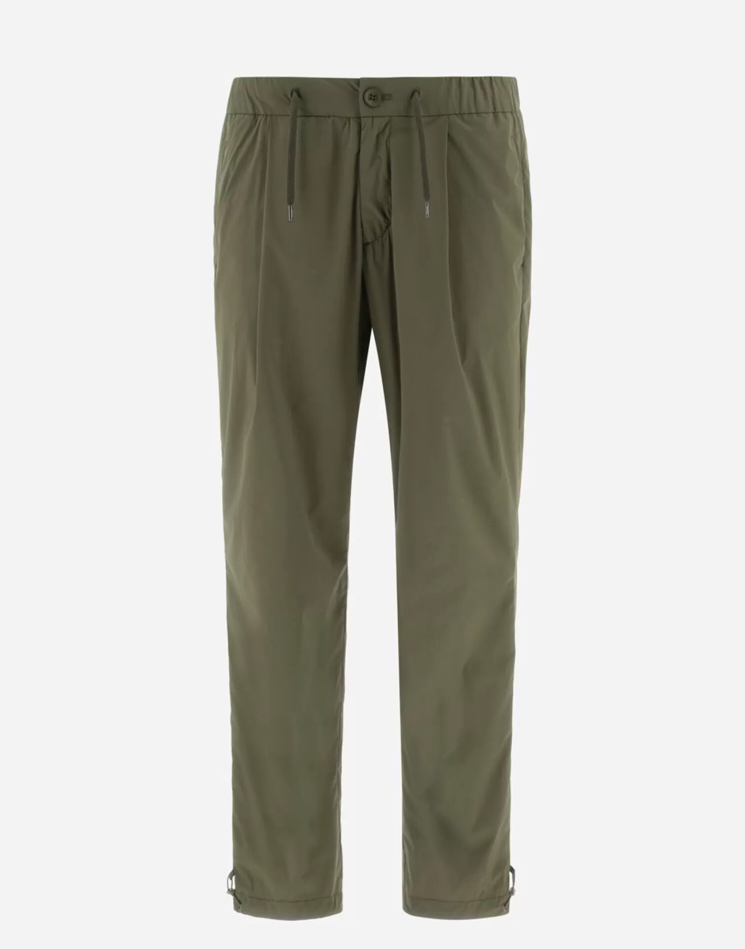 Herno Pantalons>Resort Trousers In Light Nylon Stretch Light Military