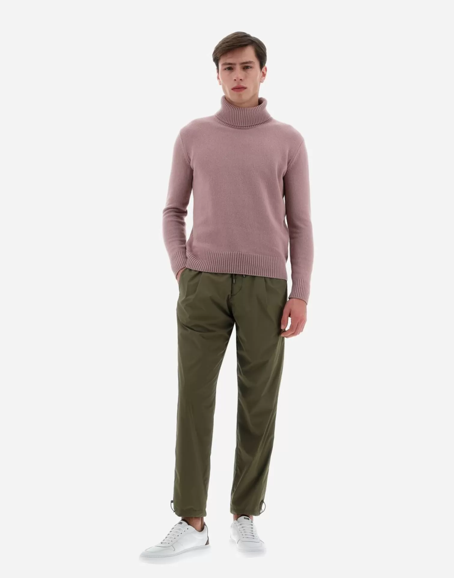 Herno Pantalons>Resort Trousers In Light Nylon Stretch Light Military