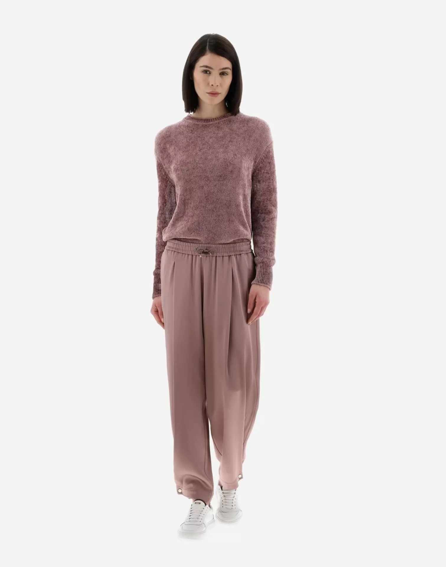 Herno Pantalons>Resort Trousers In Satin Effect Lilac