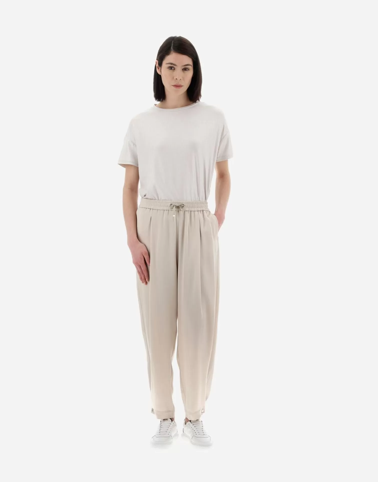 Herno Pantalons>Resort Trousers In Satin Effect Chantilly