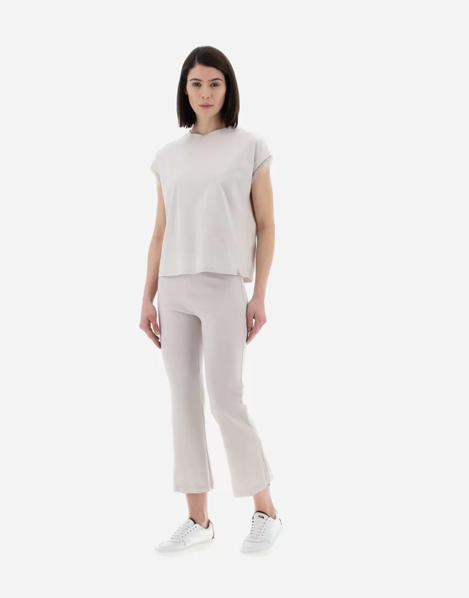 Herno T-Shirts>Resort T-Shirt In Chic Cotton Jersey Chantilly