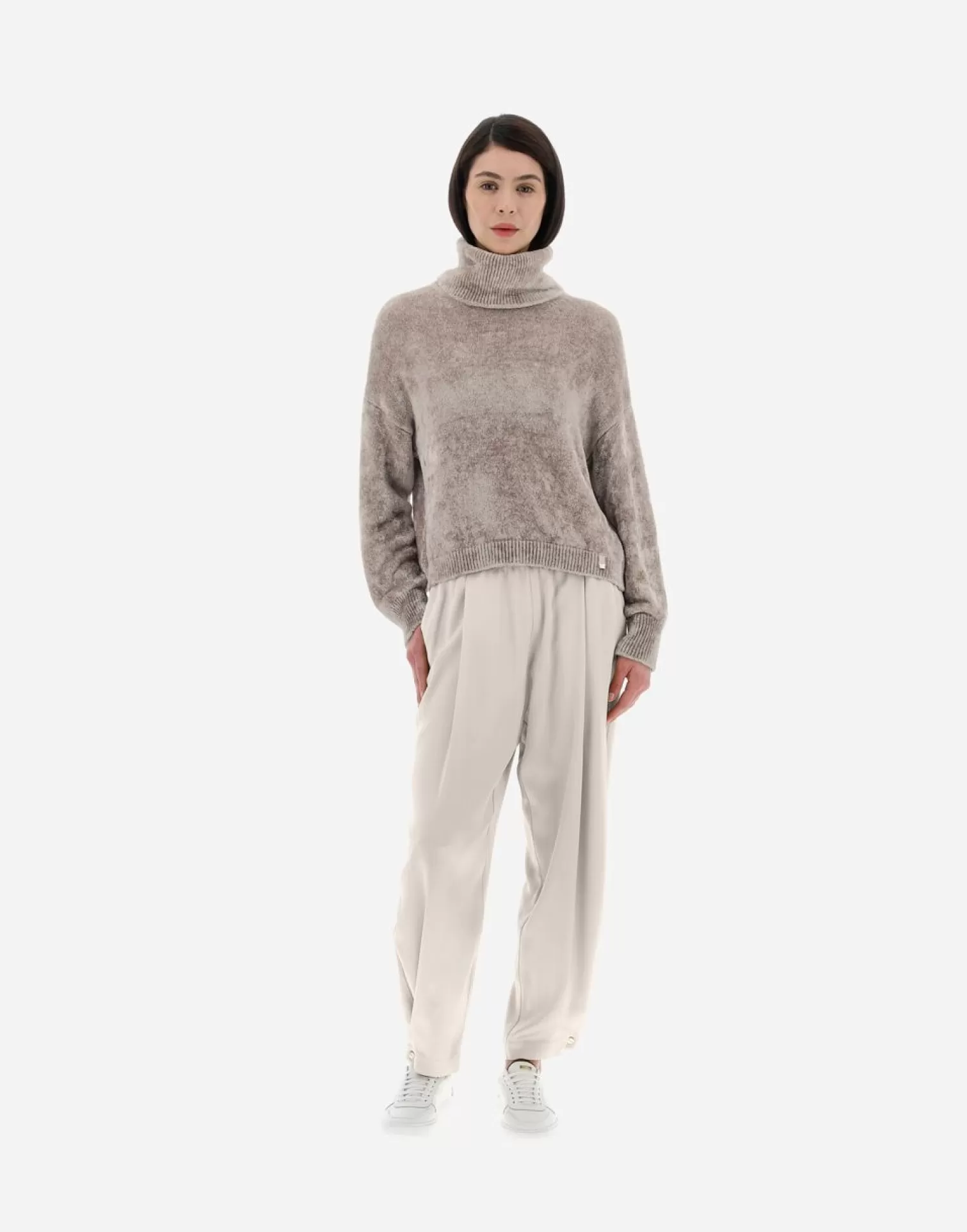 Herno Pulls Et Cardigans>Resort Turtleneck Sweater In Chenille Knit Chantilly