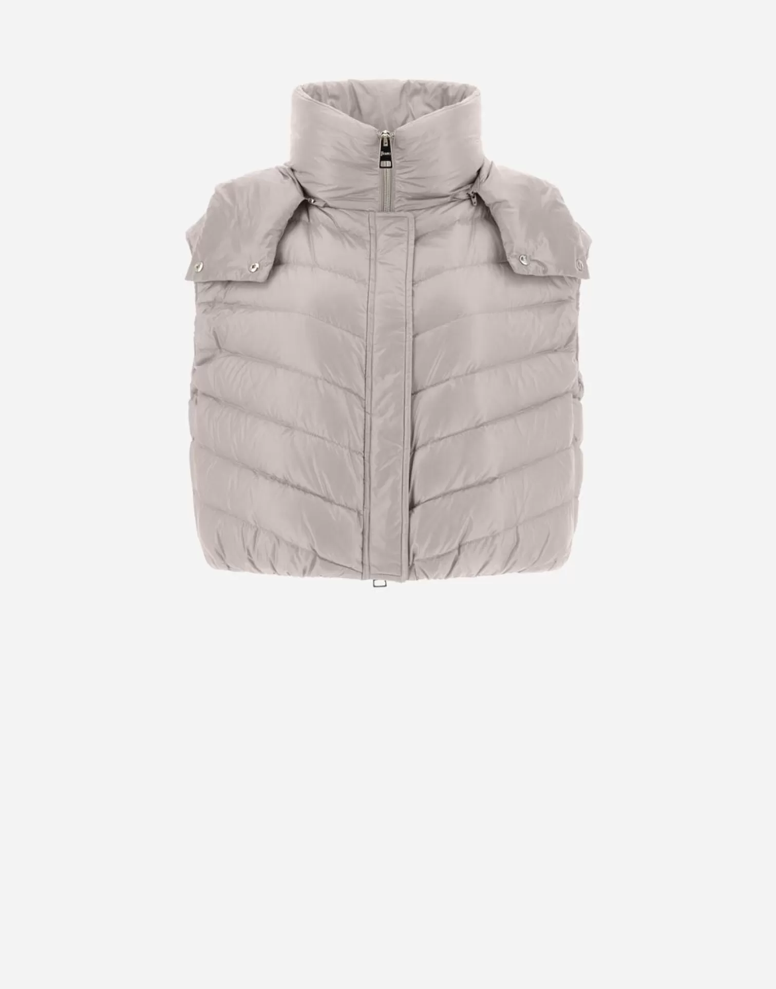 Herno Gilets>Resort Waistcoat In Nylon Ultralight Ice