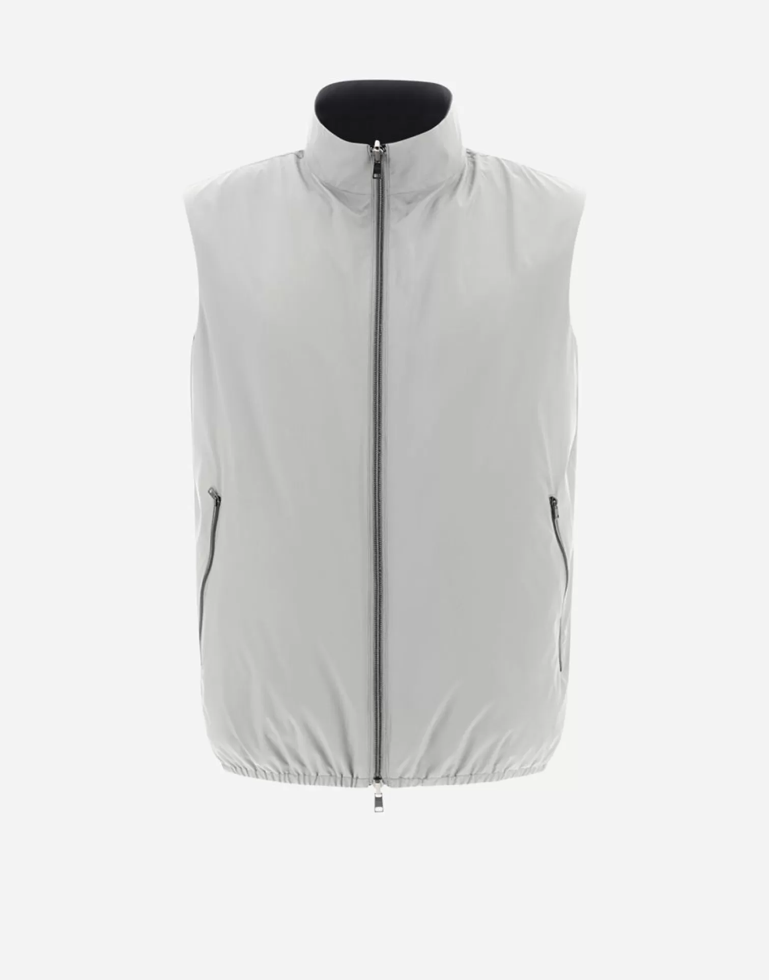 Herno Gilets>Reversible Millionaire Microfibre & Nuage Waistcoat Light Grey