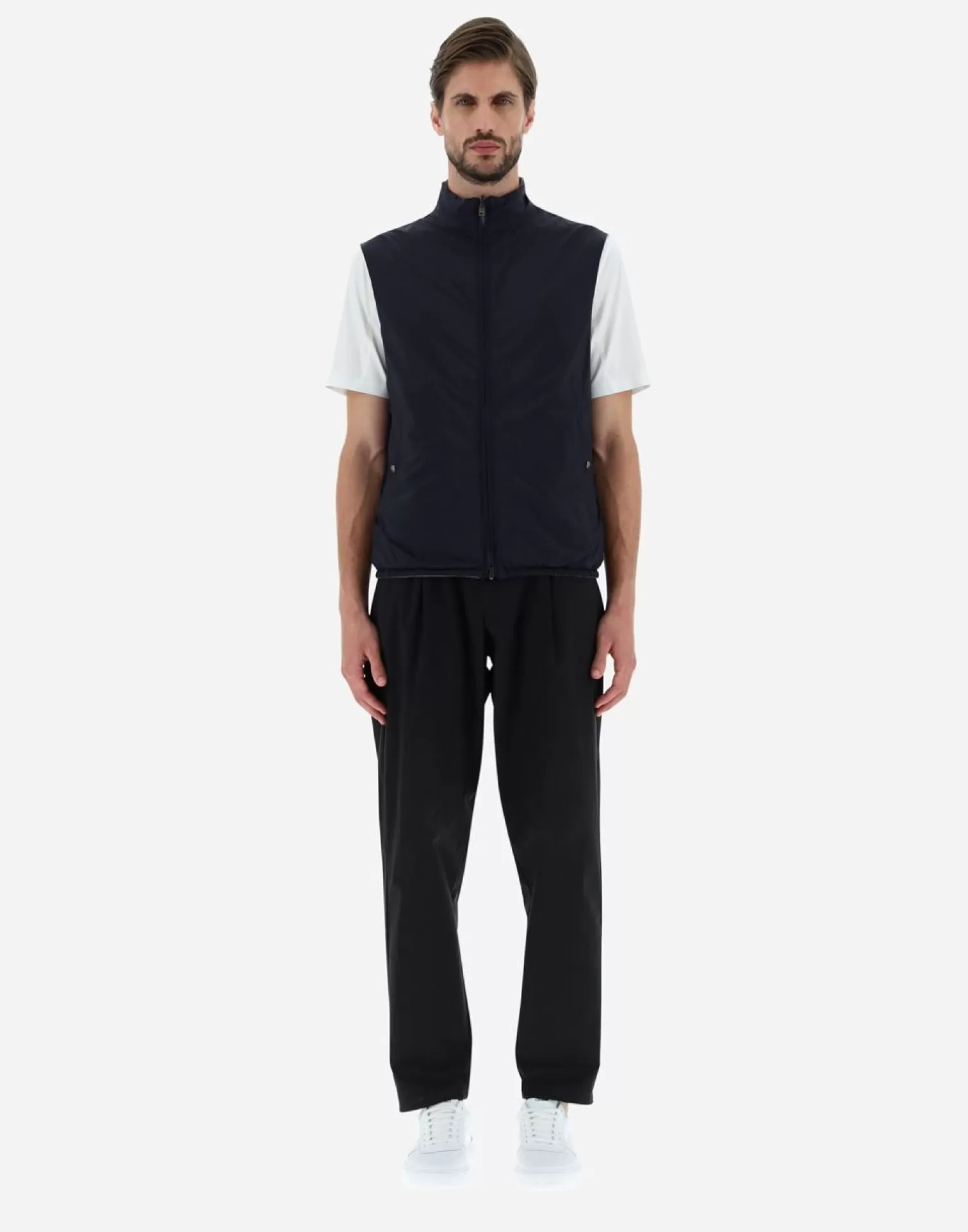 Herno Gilets>Reversible Millionaire Microfibre & Nuage Waistcoat Light Grey