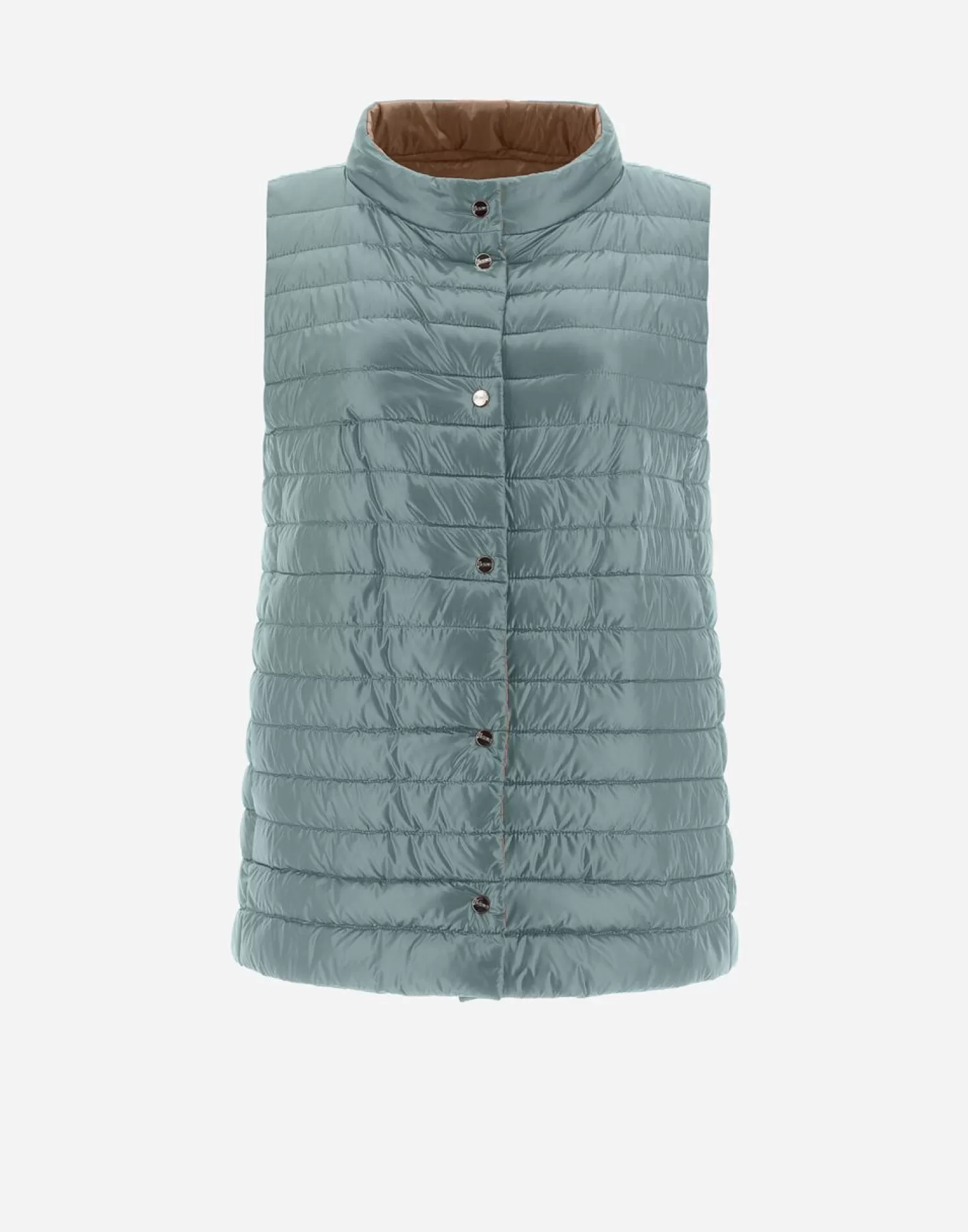 Herno Doudounes Longues>Reversible Two-Tone Waistcoat In Nylon Ultralight Dust