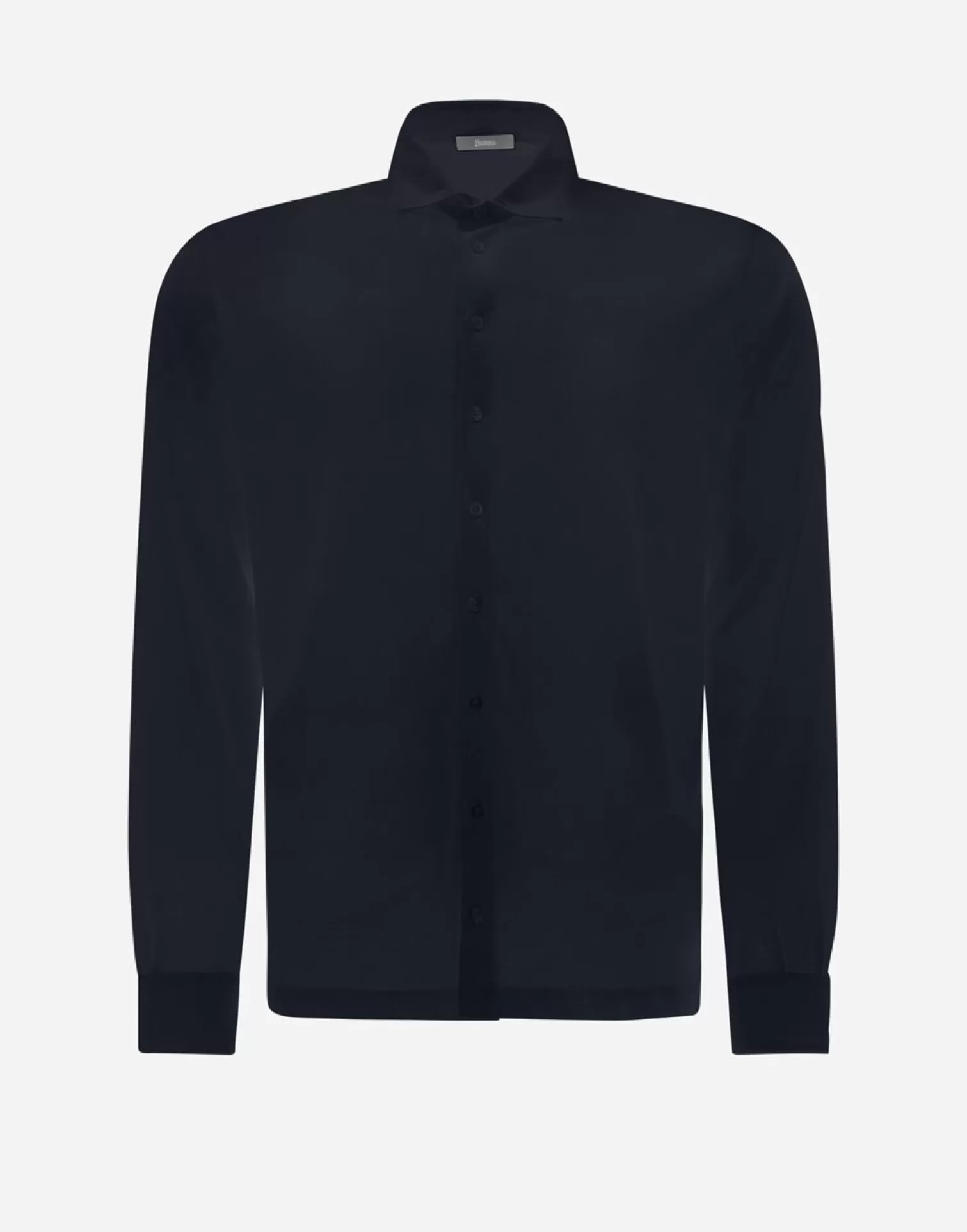 Herno Chemises>Shirt In Crepe Jersey Navy Blue