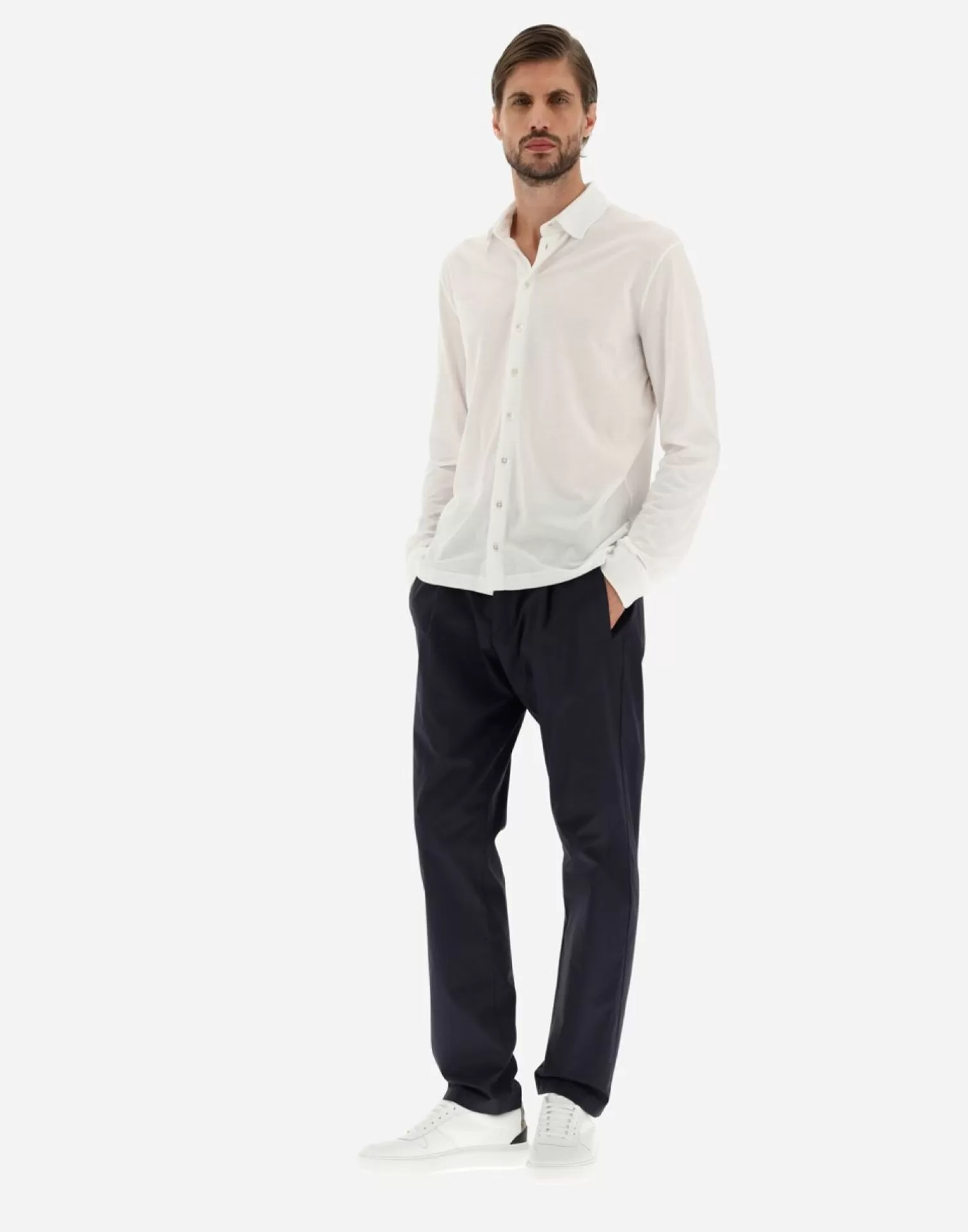 Herno Chemises>Shirt In Crepe Jersey White