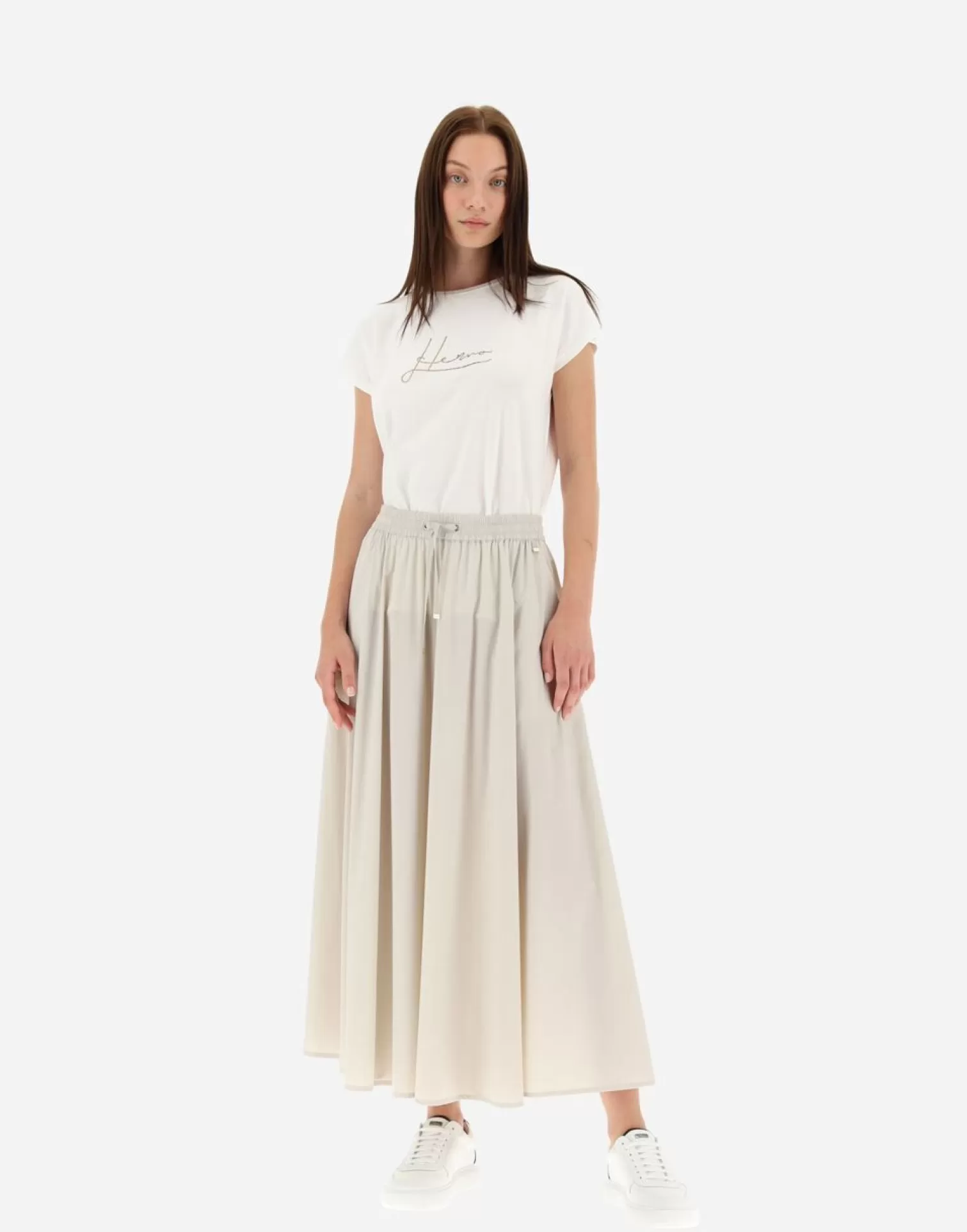 Herno Jupes>Skirt In Light Nylon Stretch Chantilly