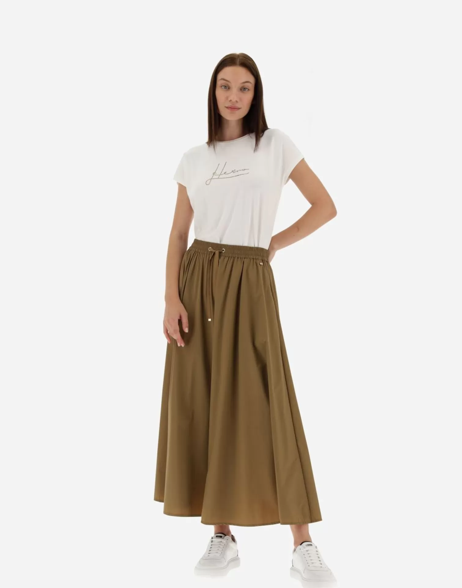 Herno Jupes>Skirt In Light Nylon Stretch Copper