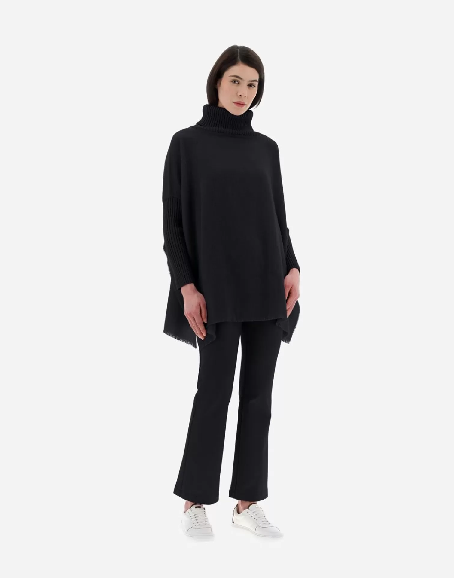 Herno Vestes>Soft Poncho Resort Black