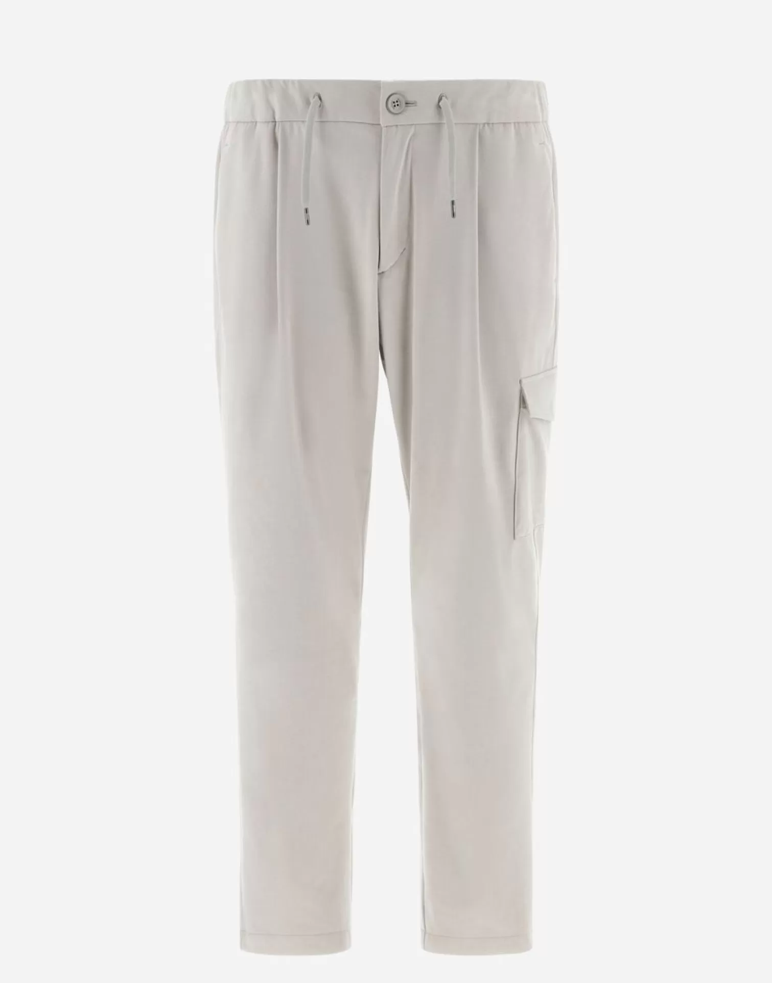 Herno Pantalons>Suede-Effect Resort Trousers Ice