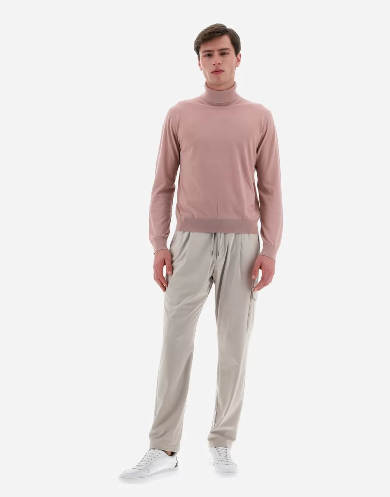 Herno Pantalons>Suede-Effect Resort Trousers Ice